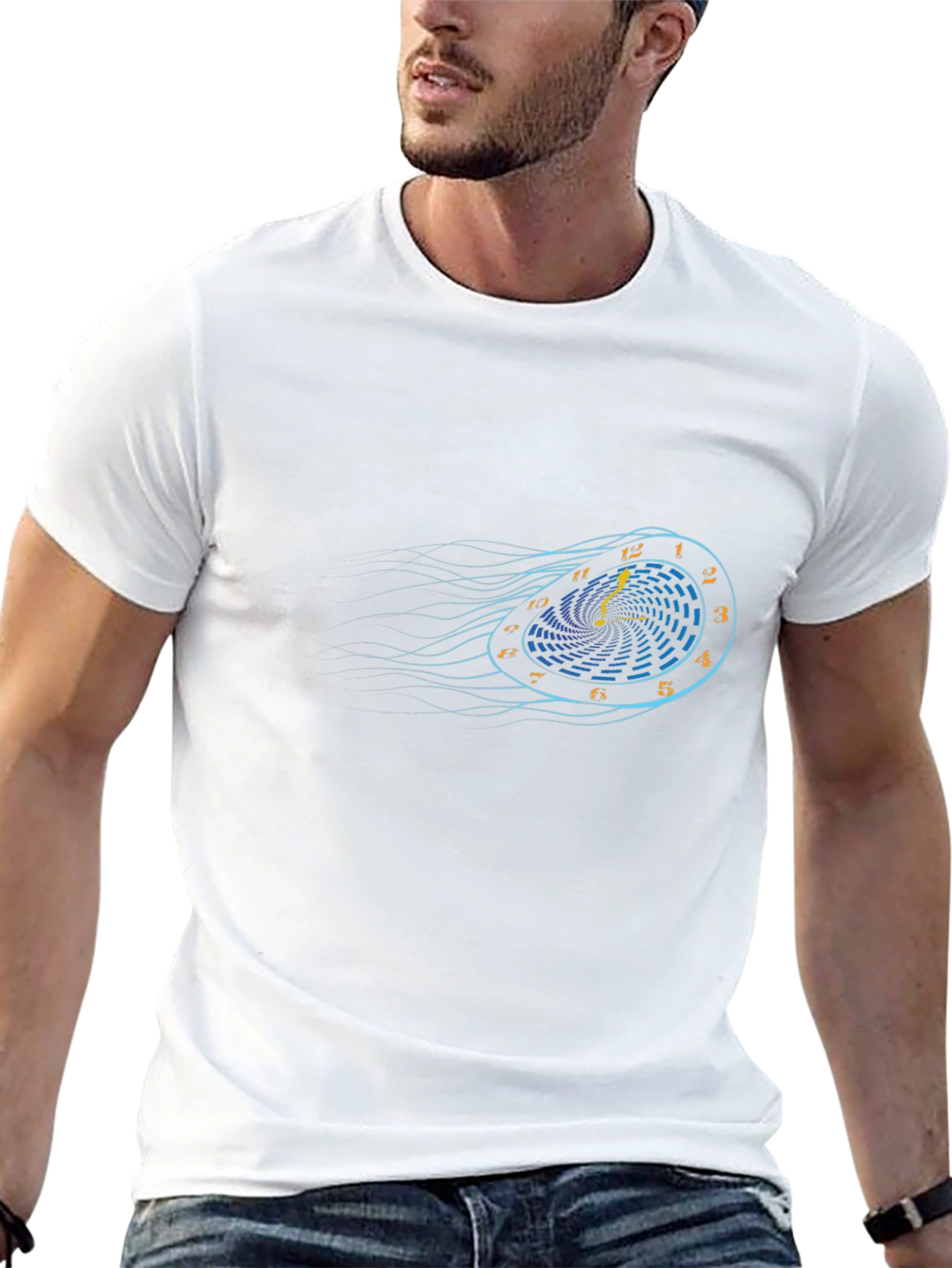 Time Warp Black T-Shirt - Retro Clock Design