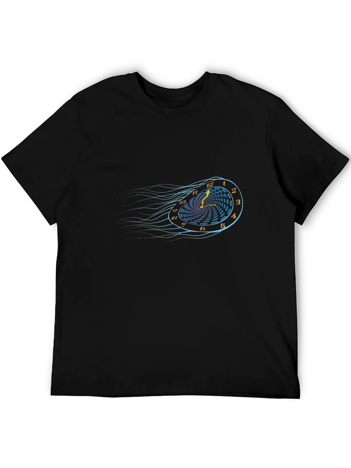 Time Warp Black T-Shirt - Retro Clock Design