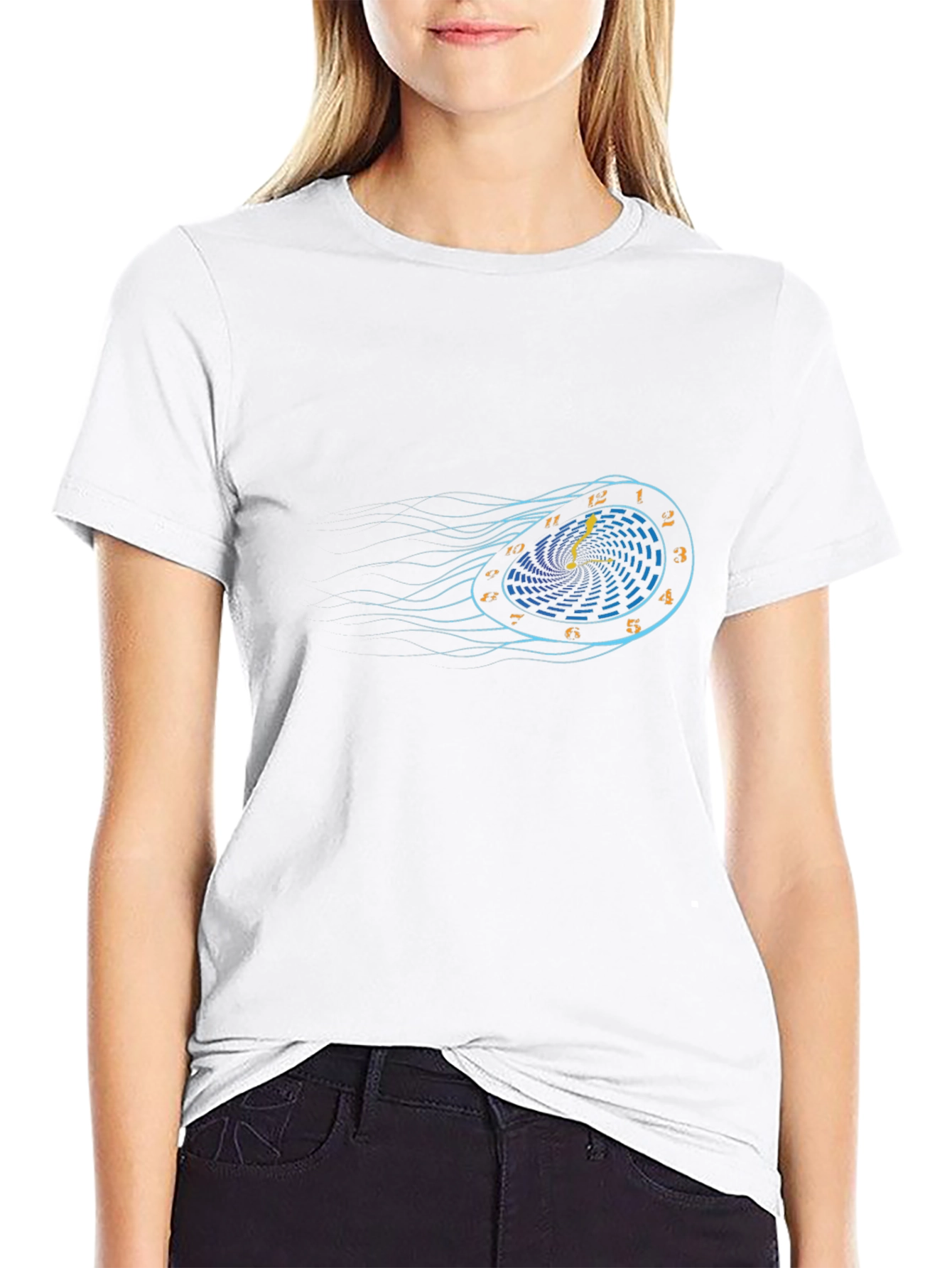 Time Warp Black T-Shirt - Retro Clock Design