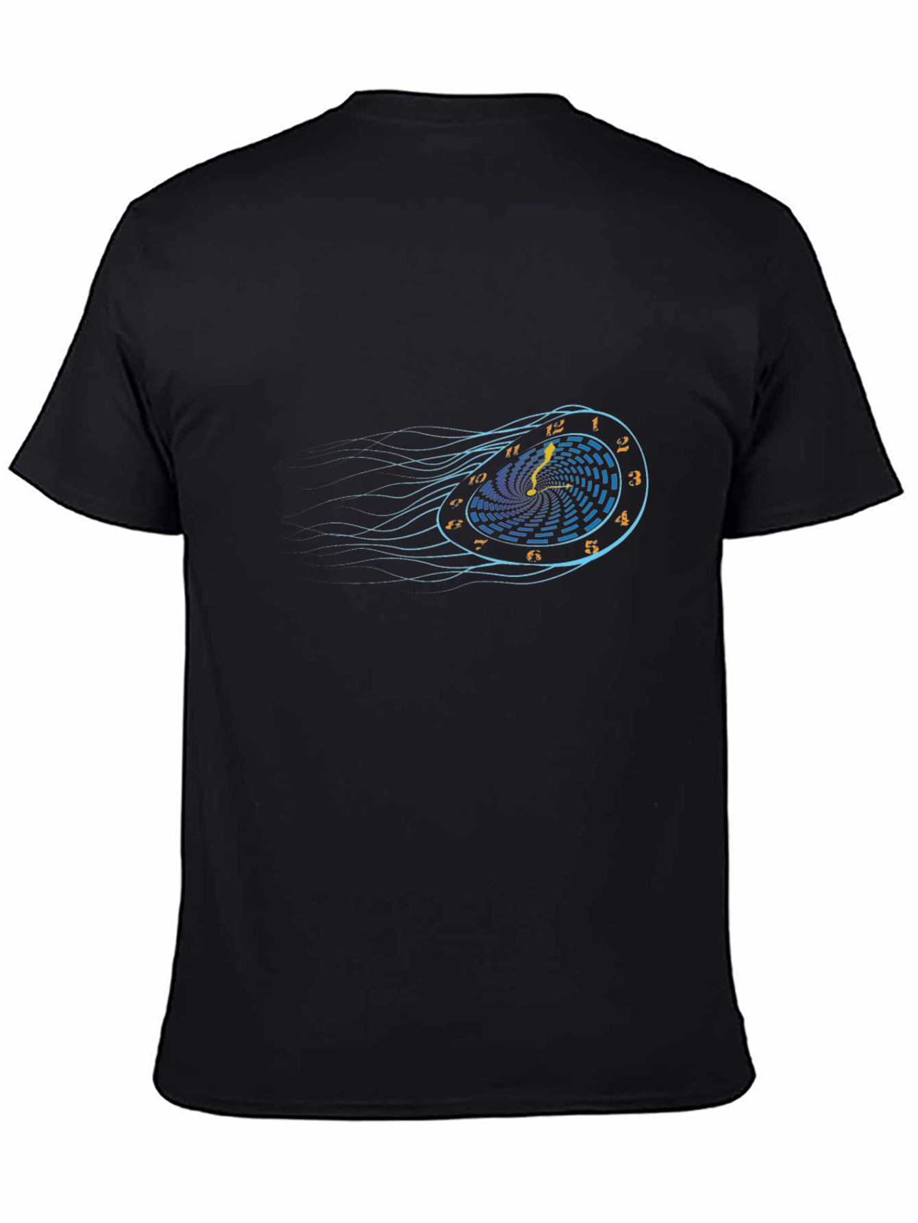 Time Warp Black T-Shirt - Retro Clock Design