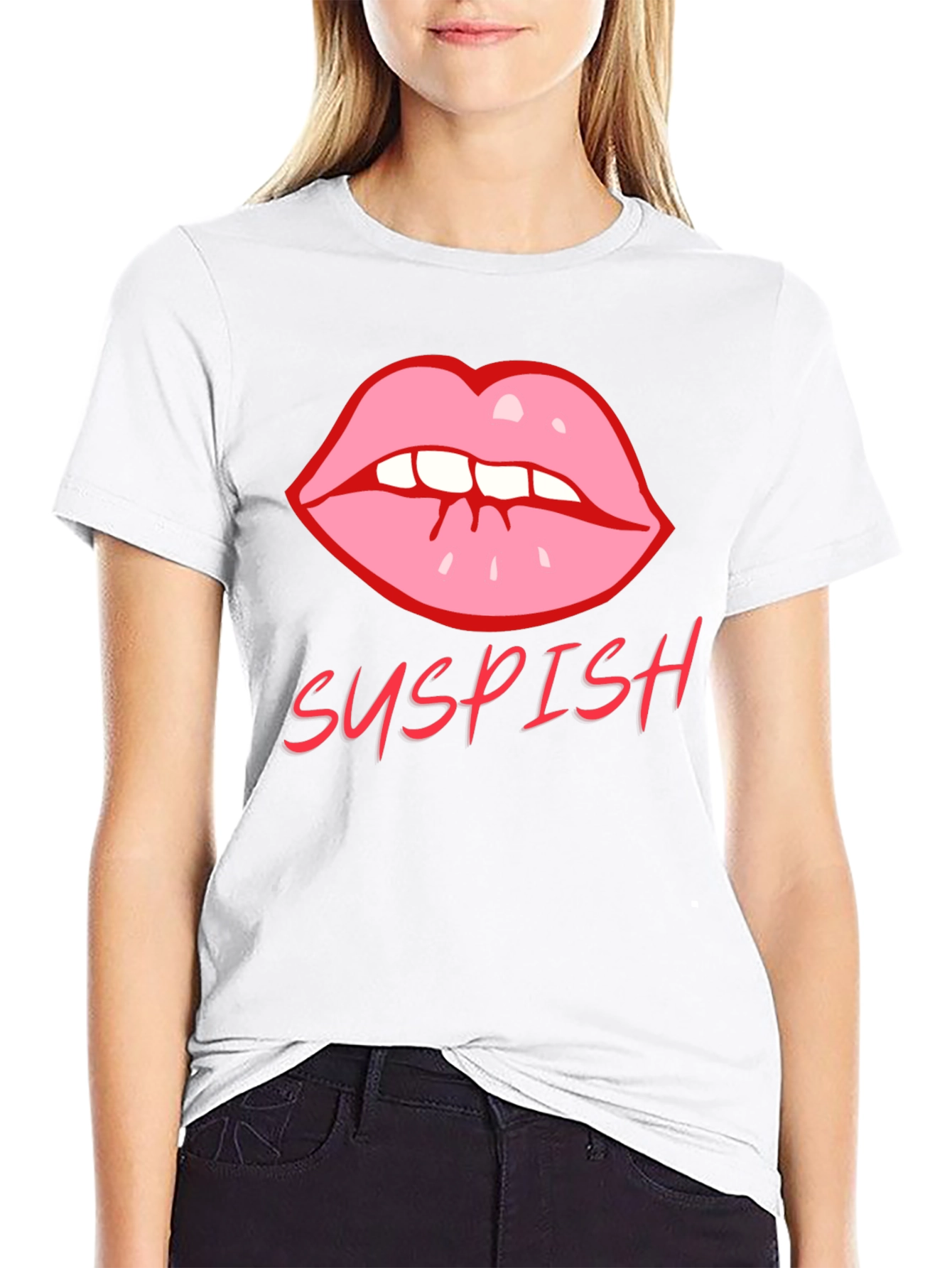Suspish Lips Graphic Tee - Black