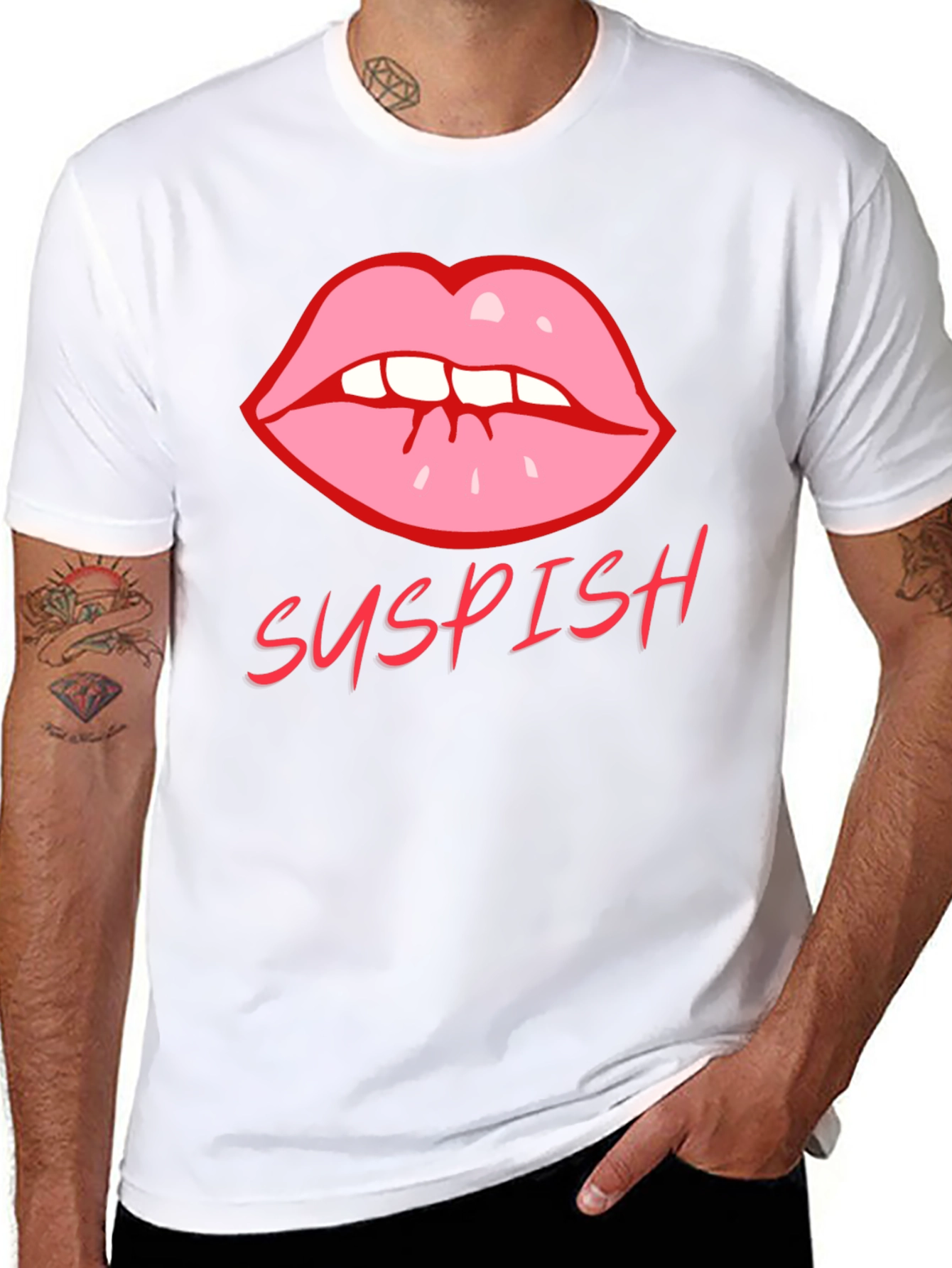 Suspish Lips Graphic Tee - Black