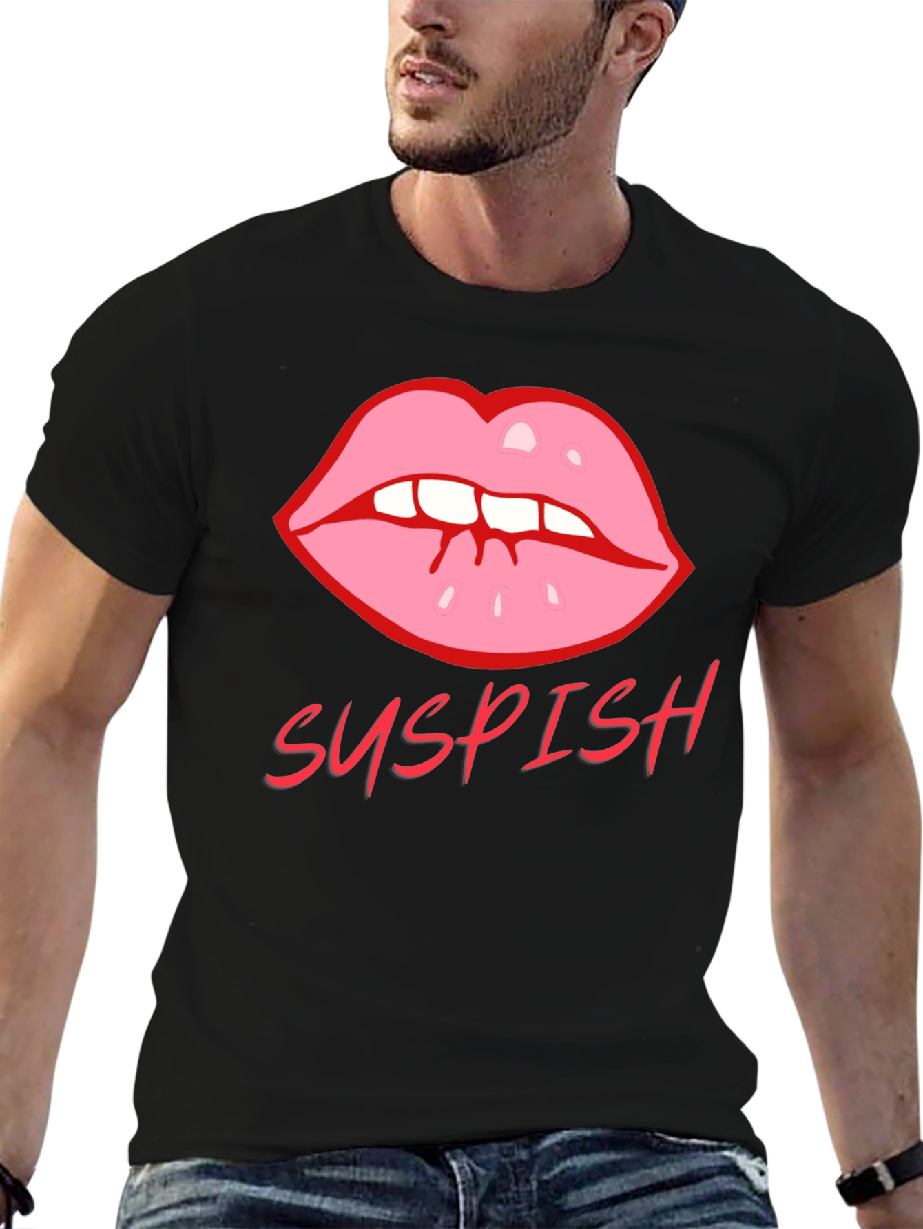 Suspish Lips Graphic Tee - Black