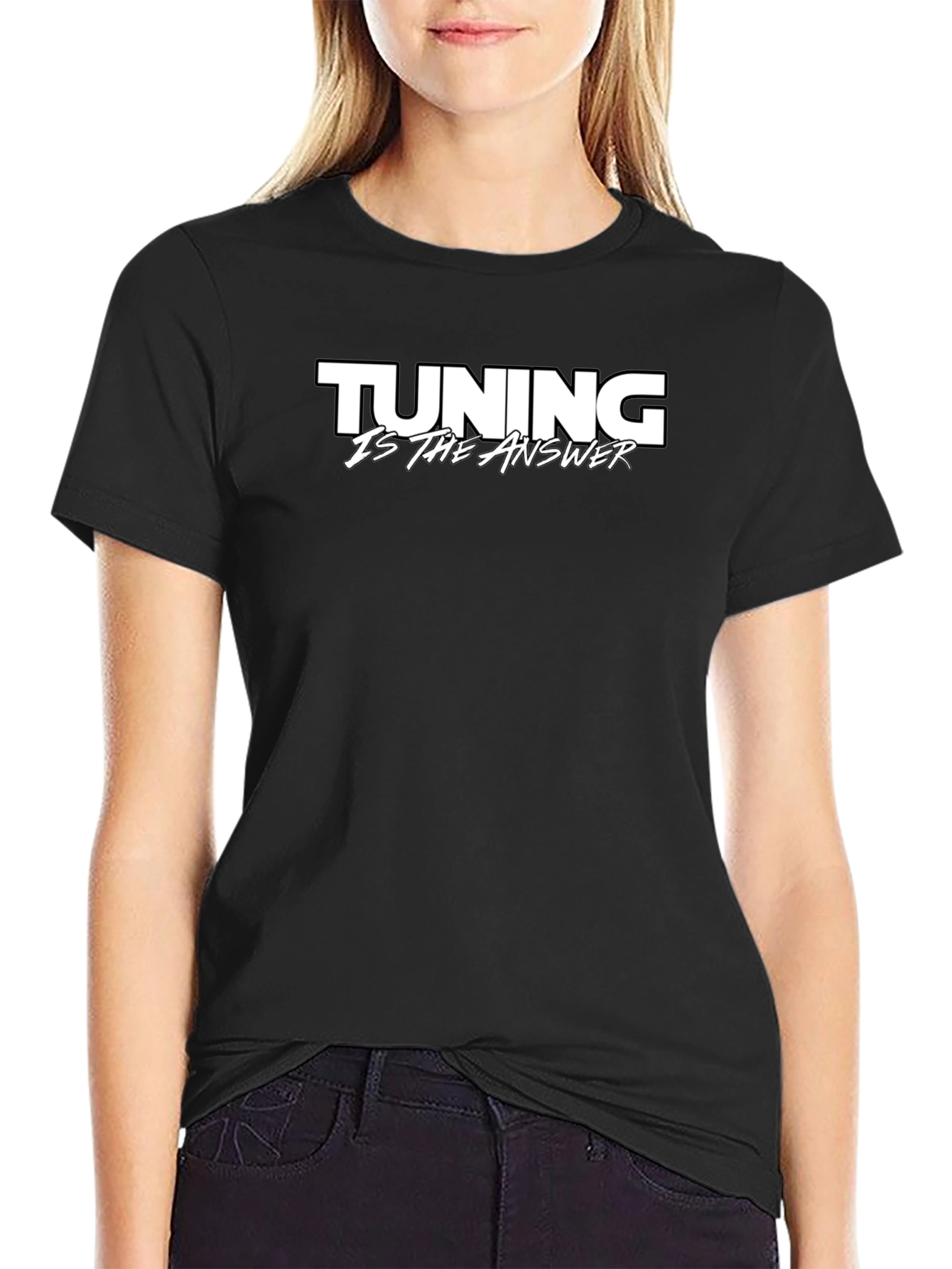 Tuning Is The Answer Black T-Shirt