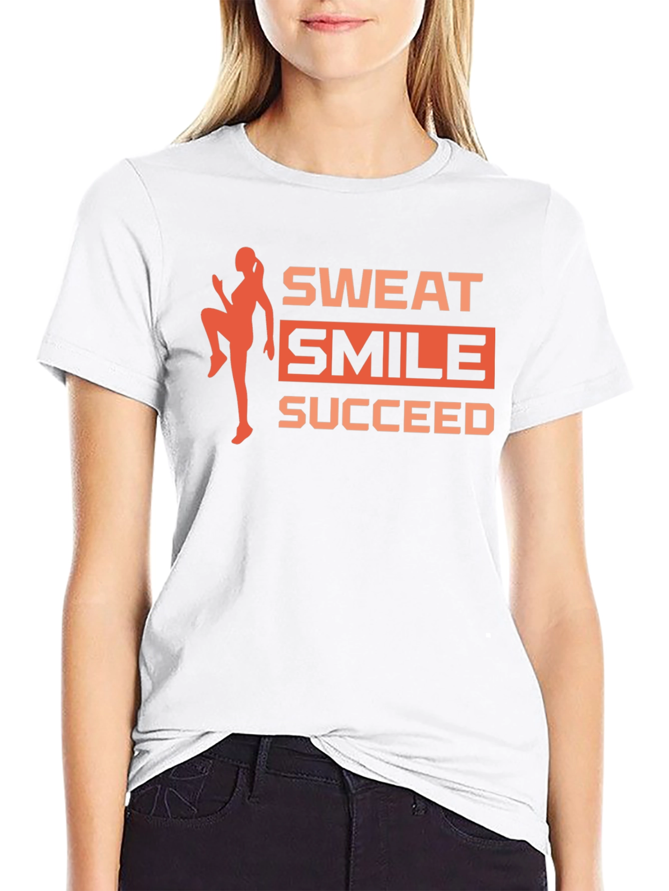 Sweat Smile Succeed Graphic Tee - Black