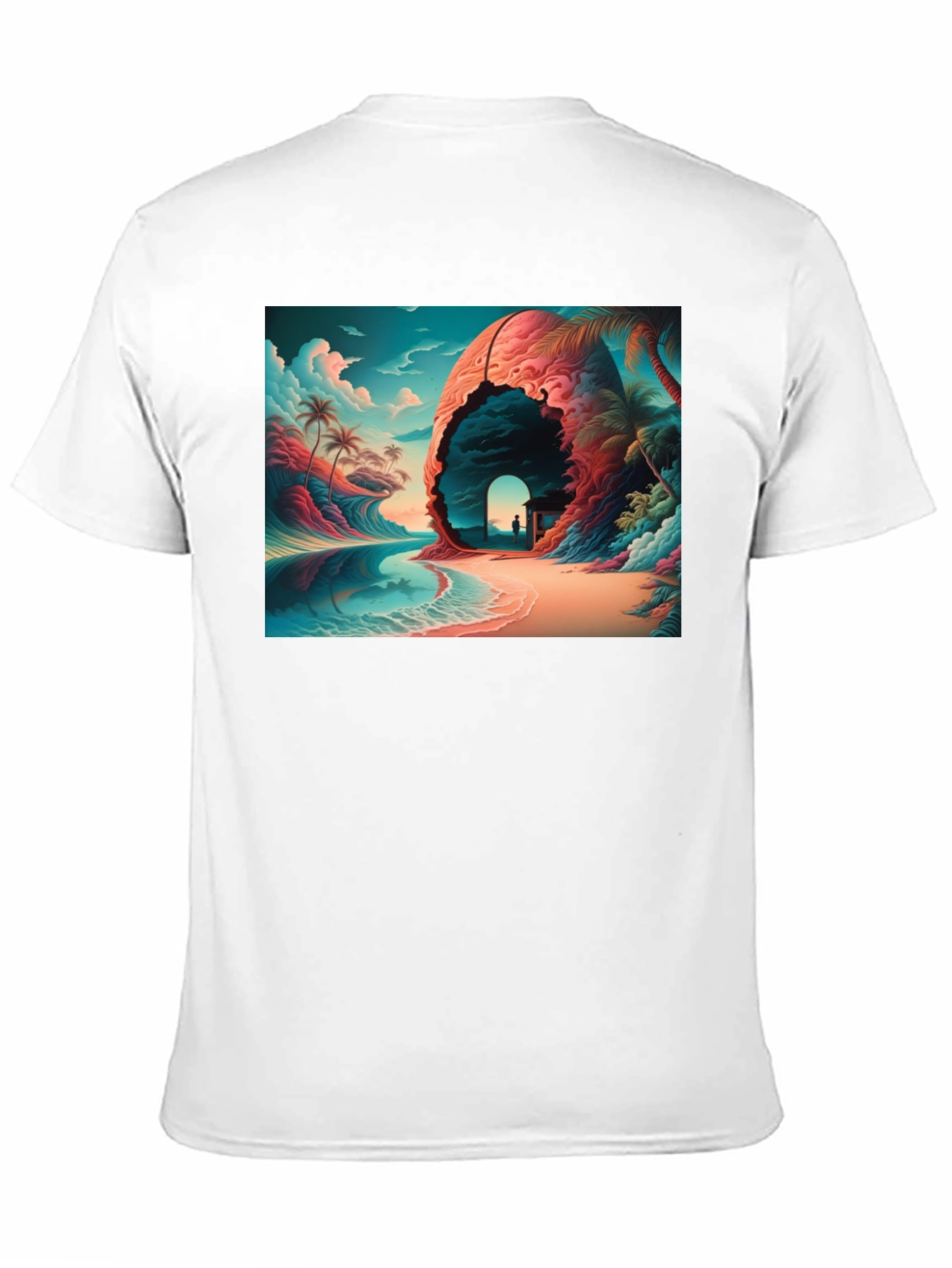 Tropical Dreamscape Black T-Shirt