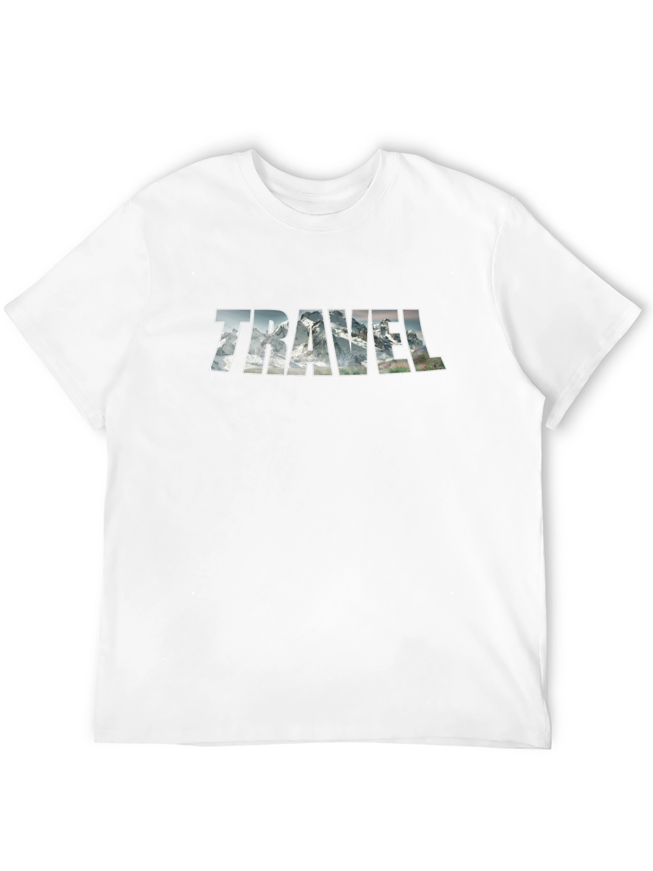 Travel Mountain Graphic Tee - Black Cotton T-Shirt