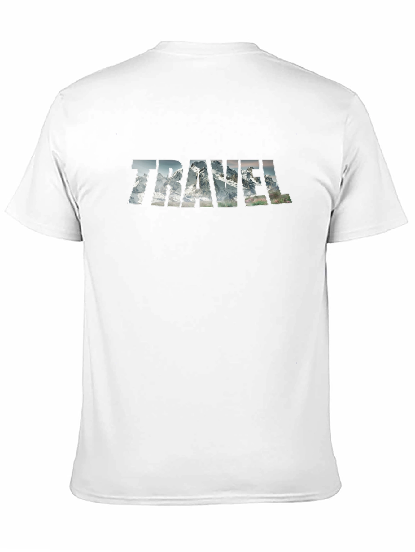 Travel Mountain Graphic Tee - Black Cotton T-Shirt