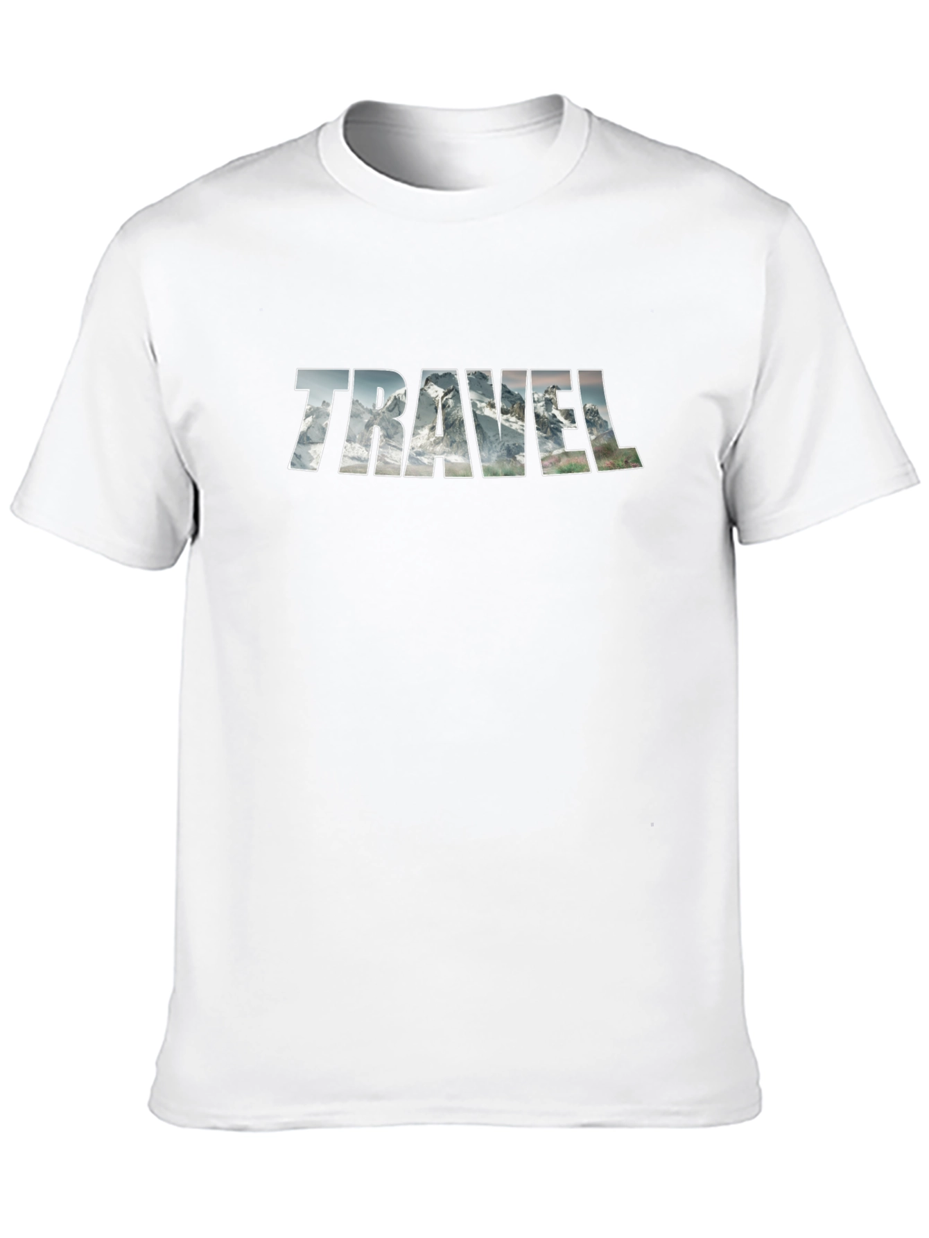Travel Mountain Graphic Tee - Black Cotton T-Shirt