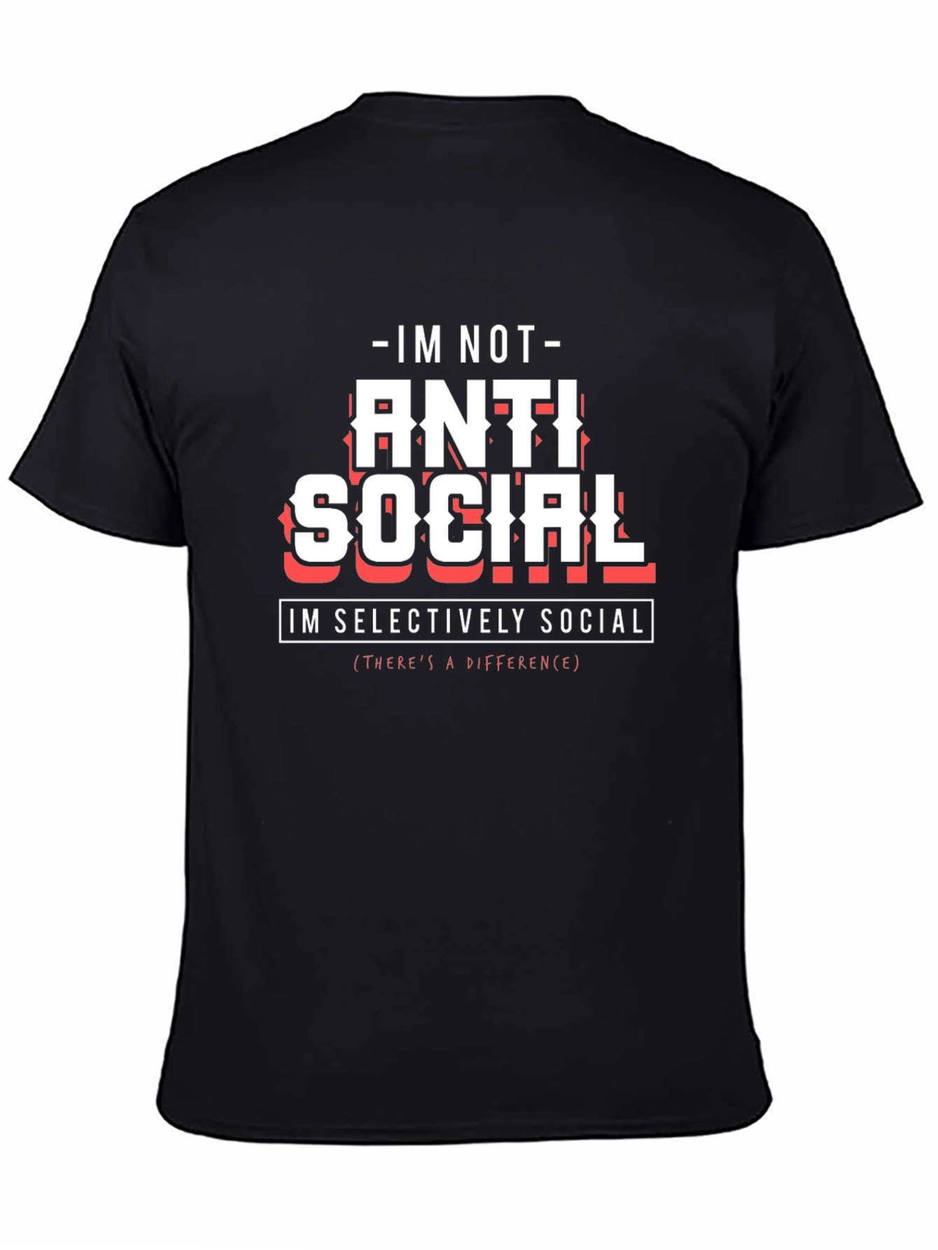 Anti Social Graphic Tee - Selectively Social Statement T-Shirt