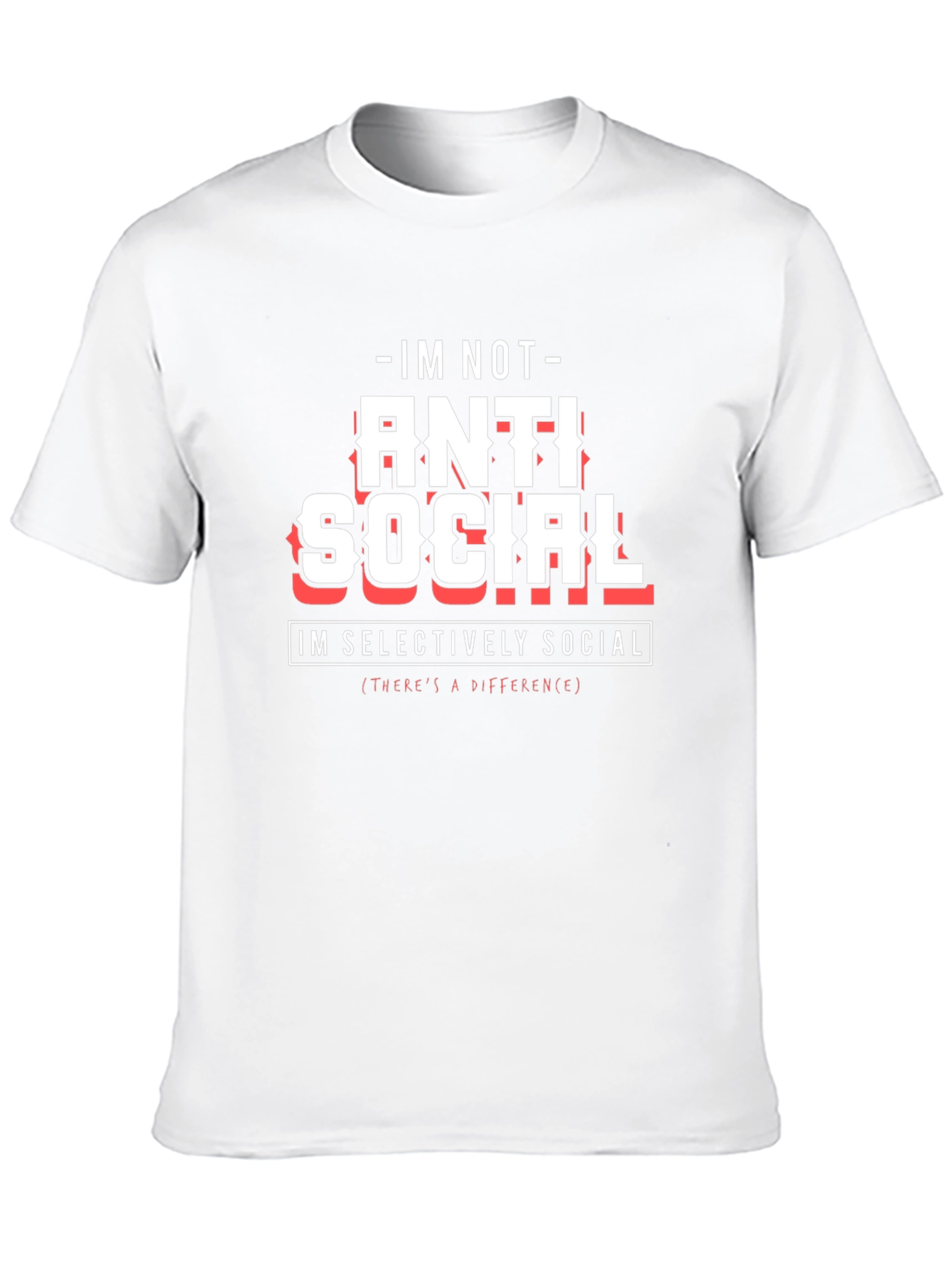 Anti Social Graphic Tee - Selectively Social Statement T-Shirt