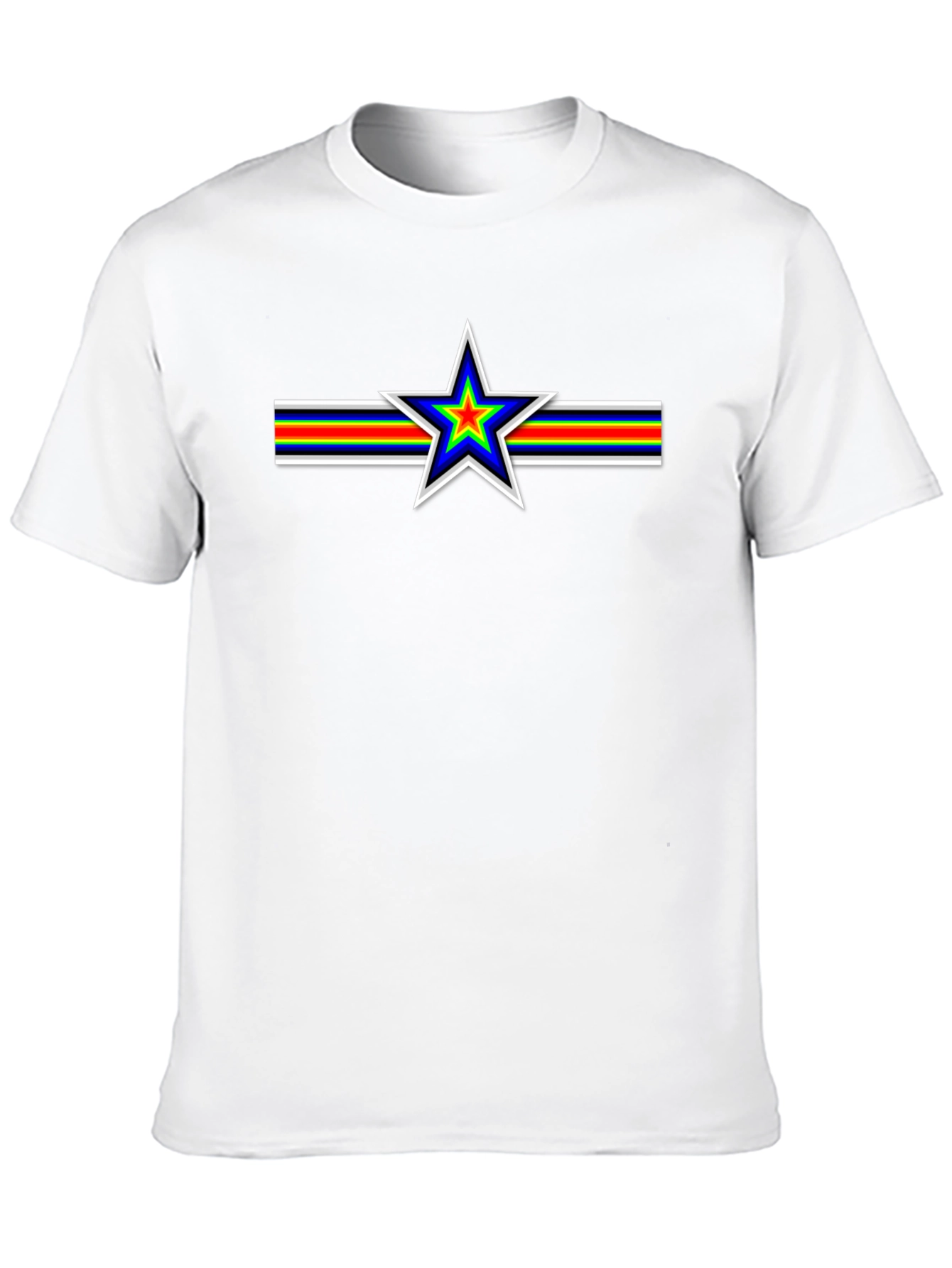 Retro Star Stripes Graphic Tee - Black