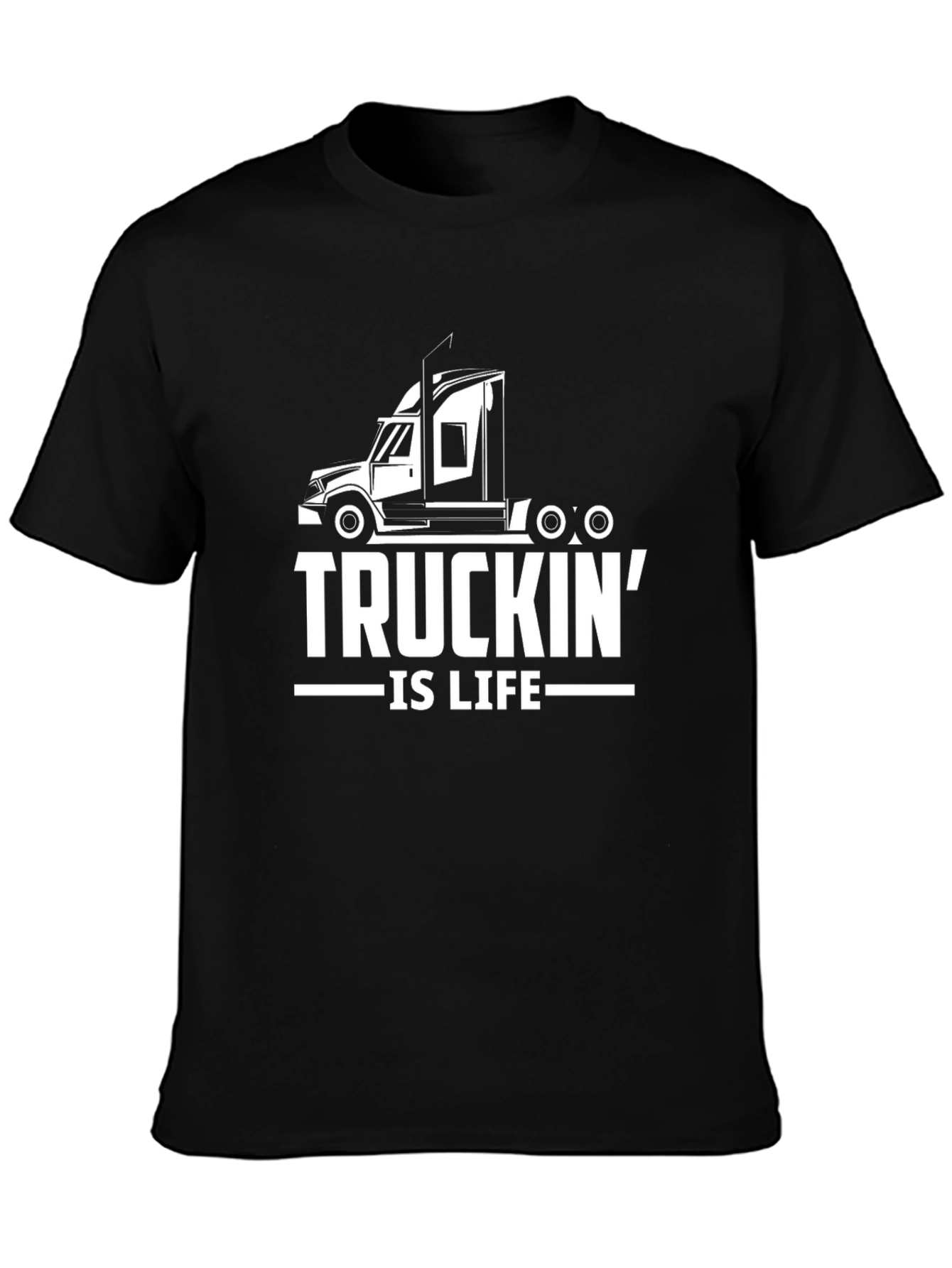 Truckin is Life Black Graphic T-Shirt