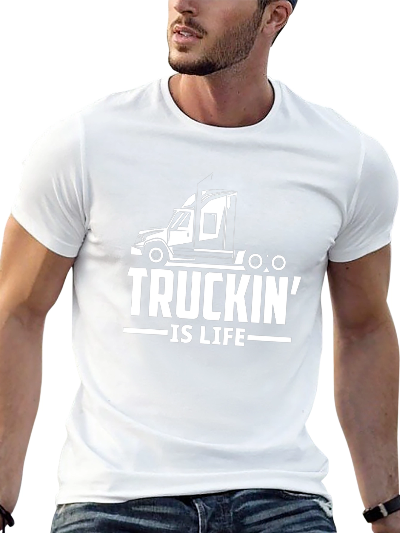 Truckin is Life Black Graphic T-Shirt