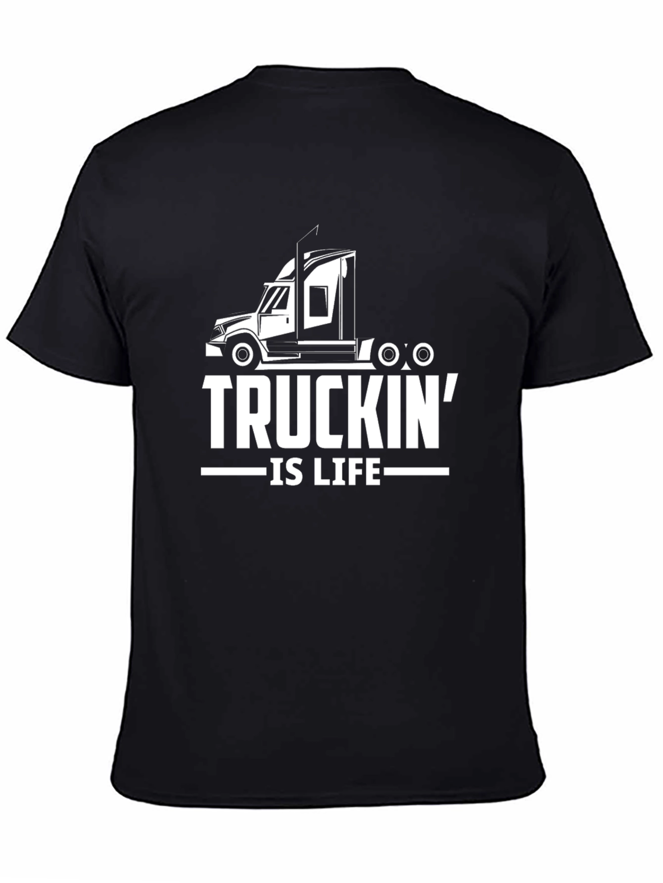 Truckin is Life Black Graphic T-Shirt