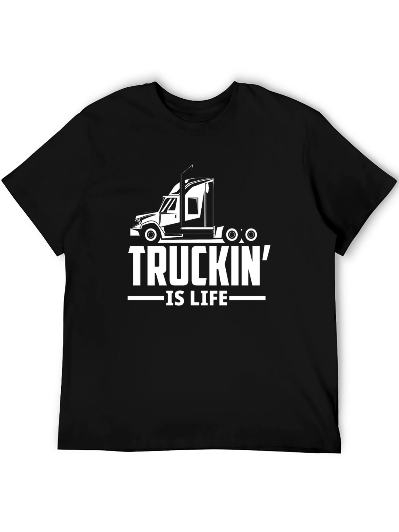 Truckin is Life Black Graphic T-Shirt