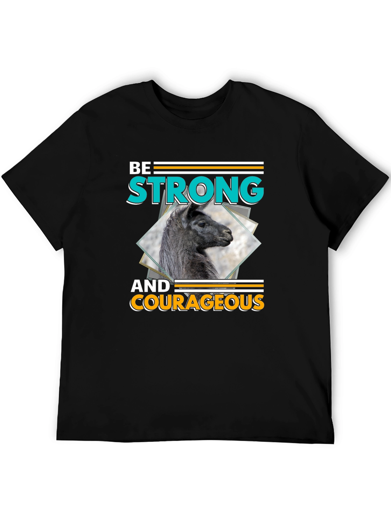 Be Strong & Courageous Llama Graphic T-Shirt