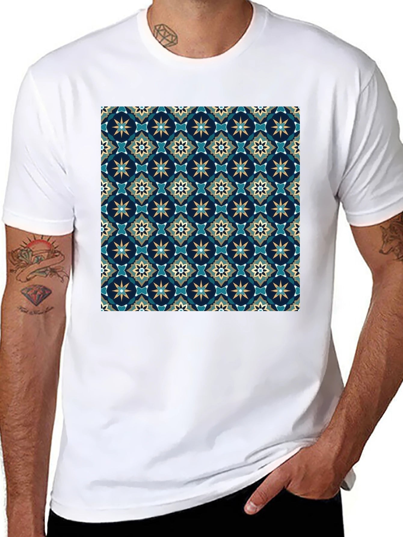 Stylish Patterned Tee - Unique Graphic Print
