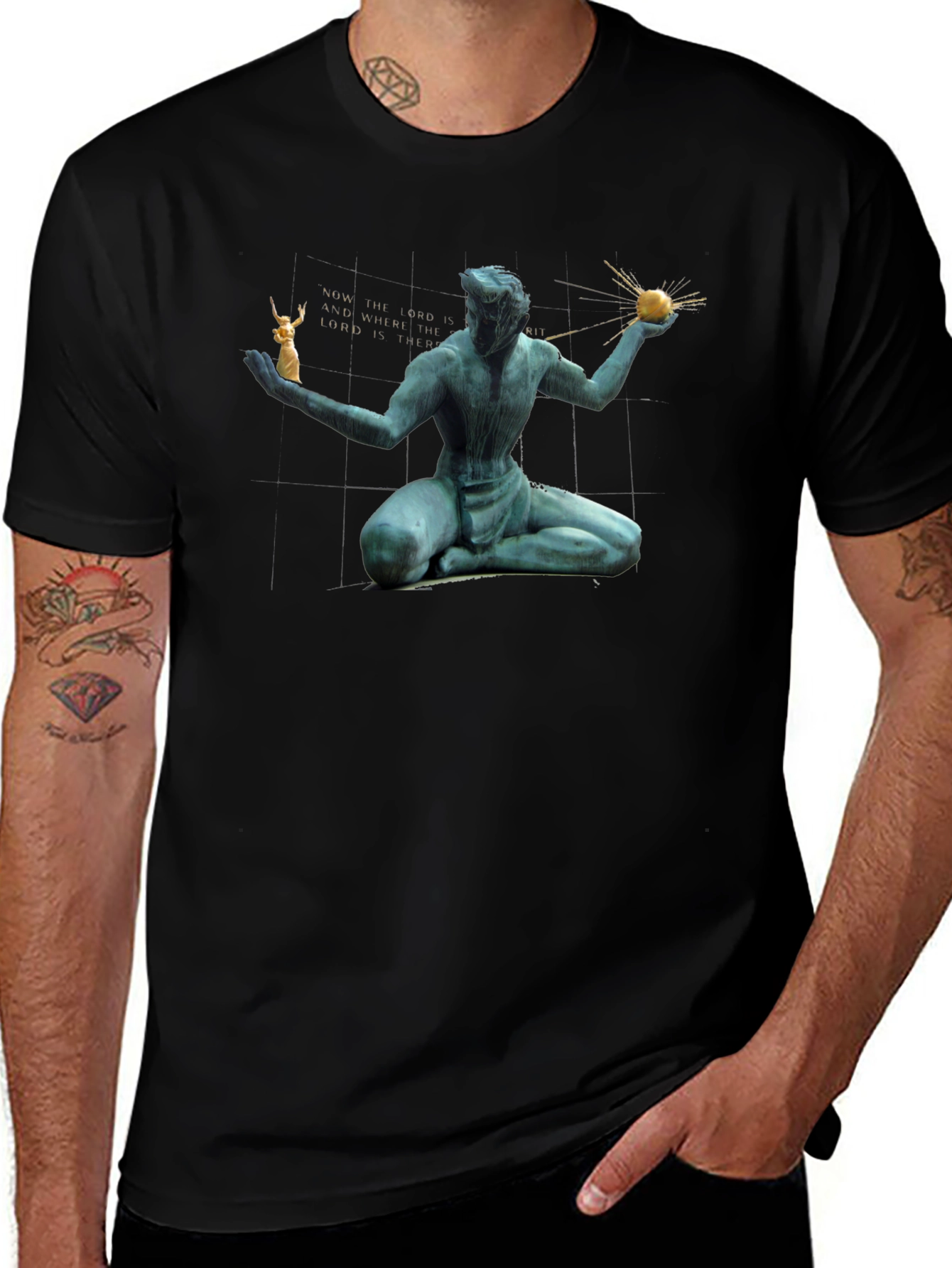 Statue Graphic Black T-Shirt