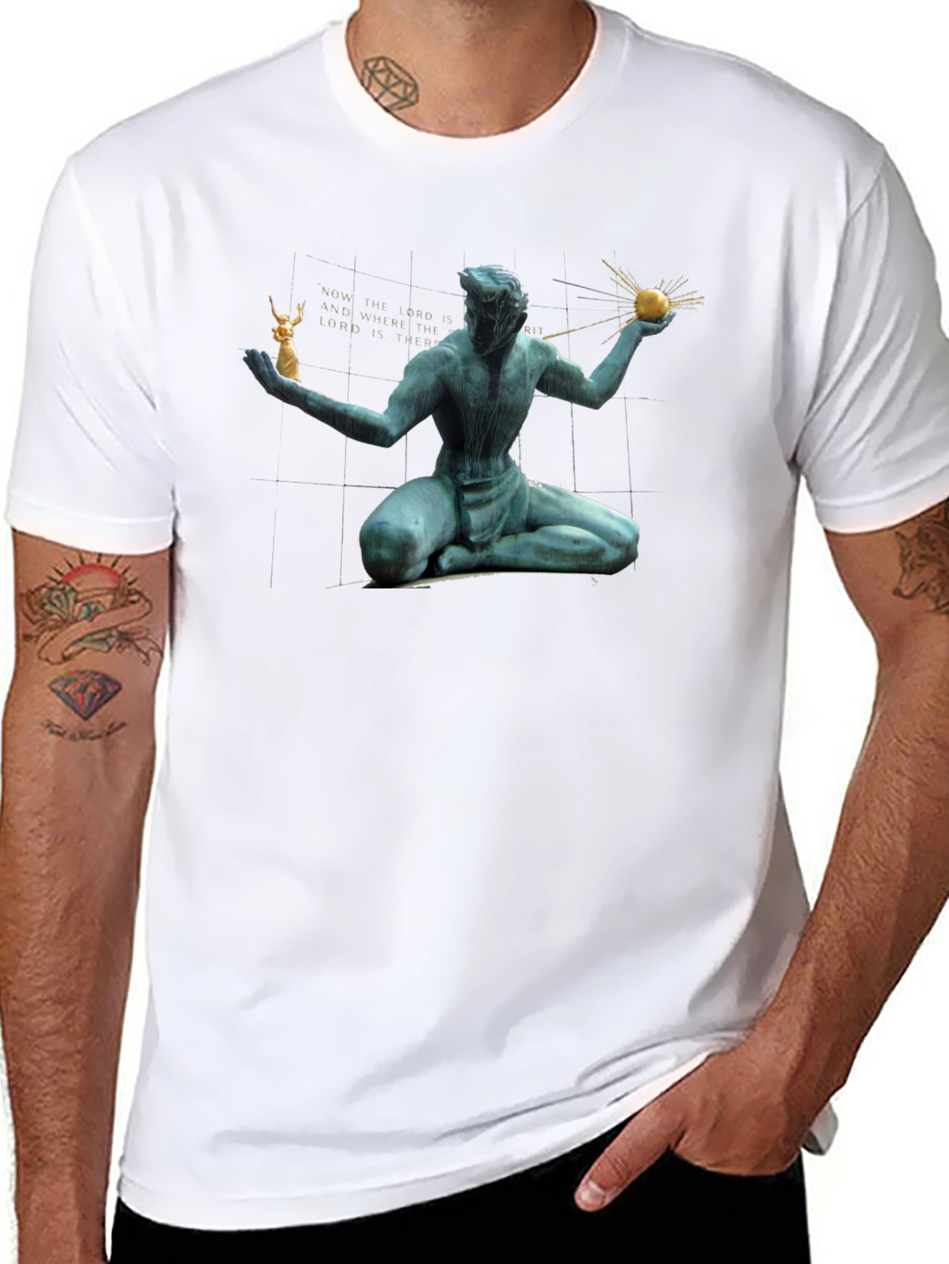 Statue Graphic Black T-Shirt
