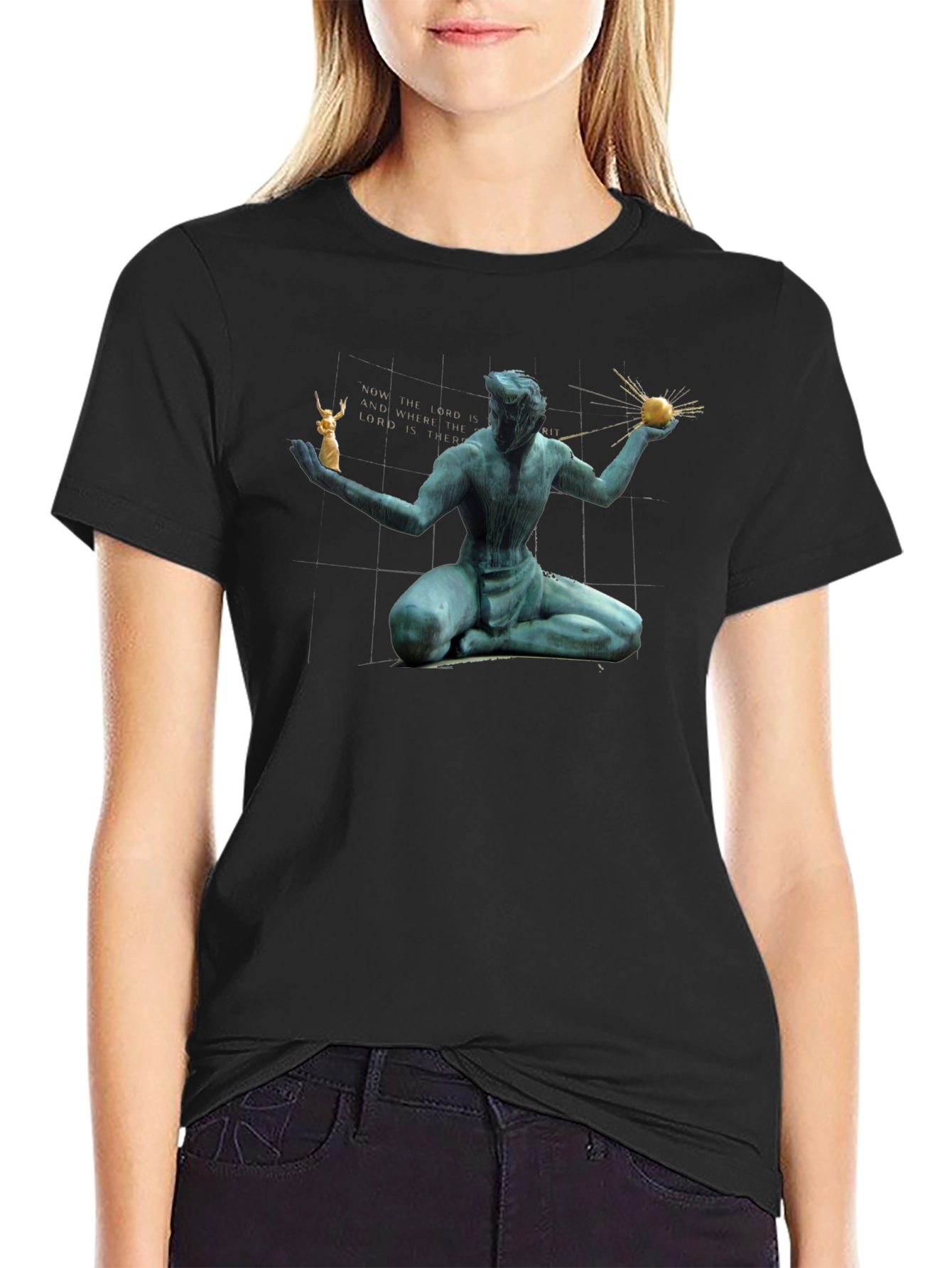 Statue Graphic Black T-Shirt