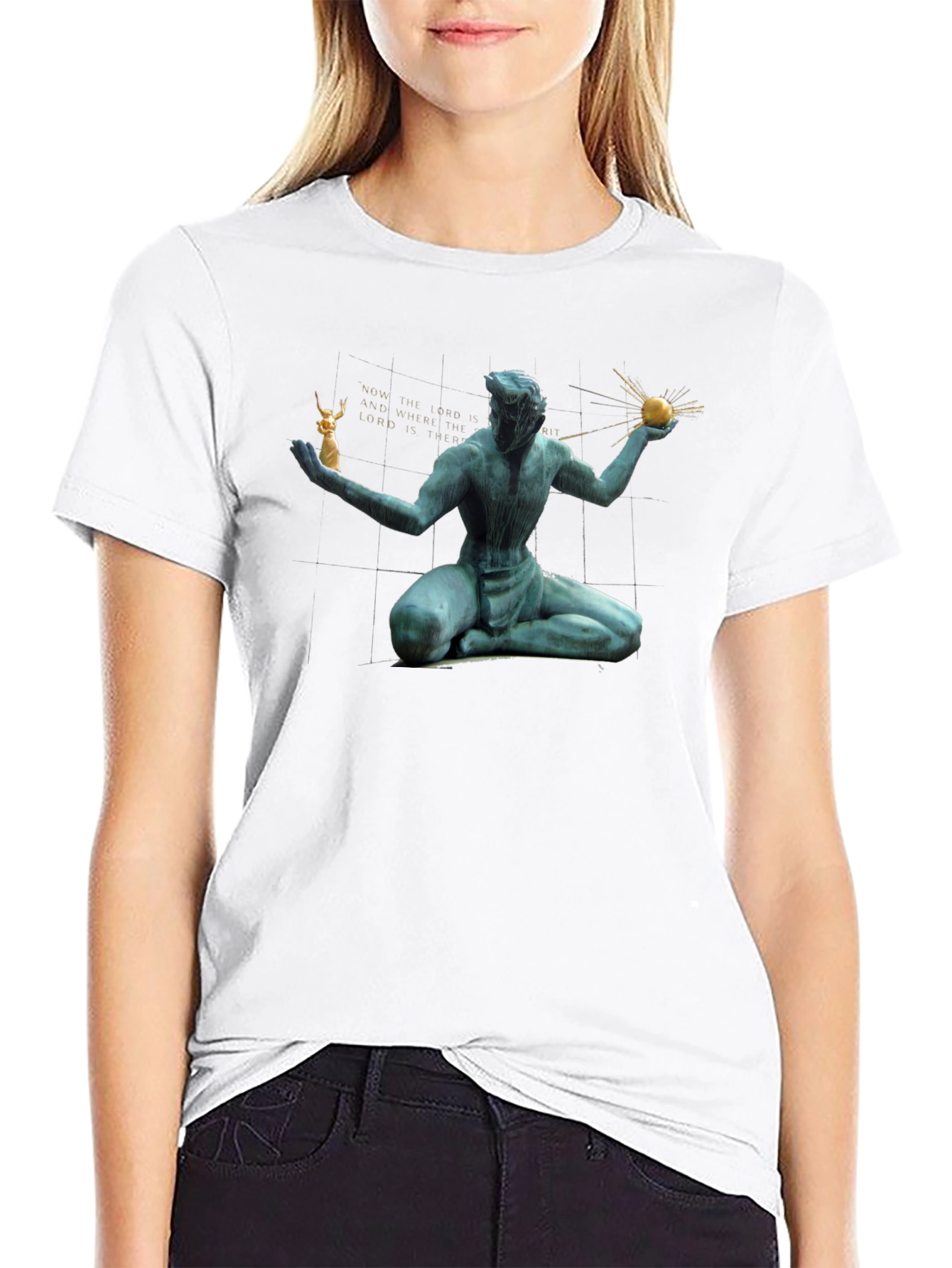 Statue Graphic Black T-Shirt