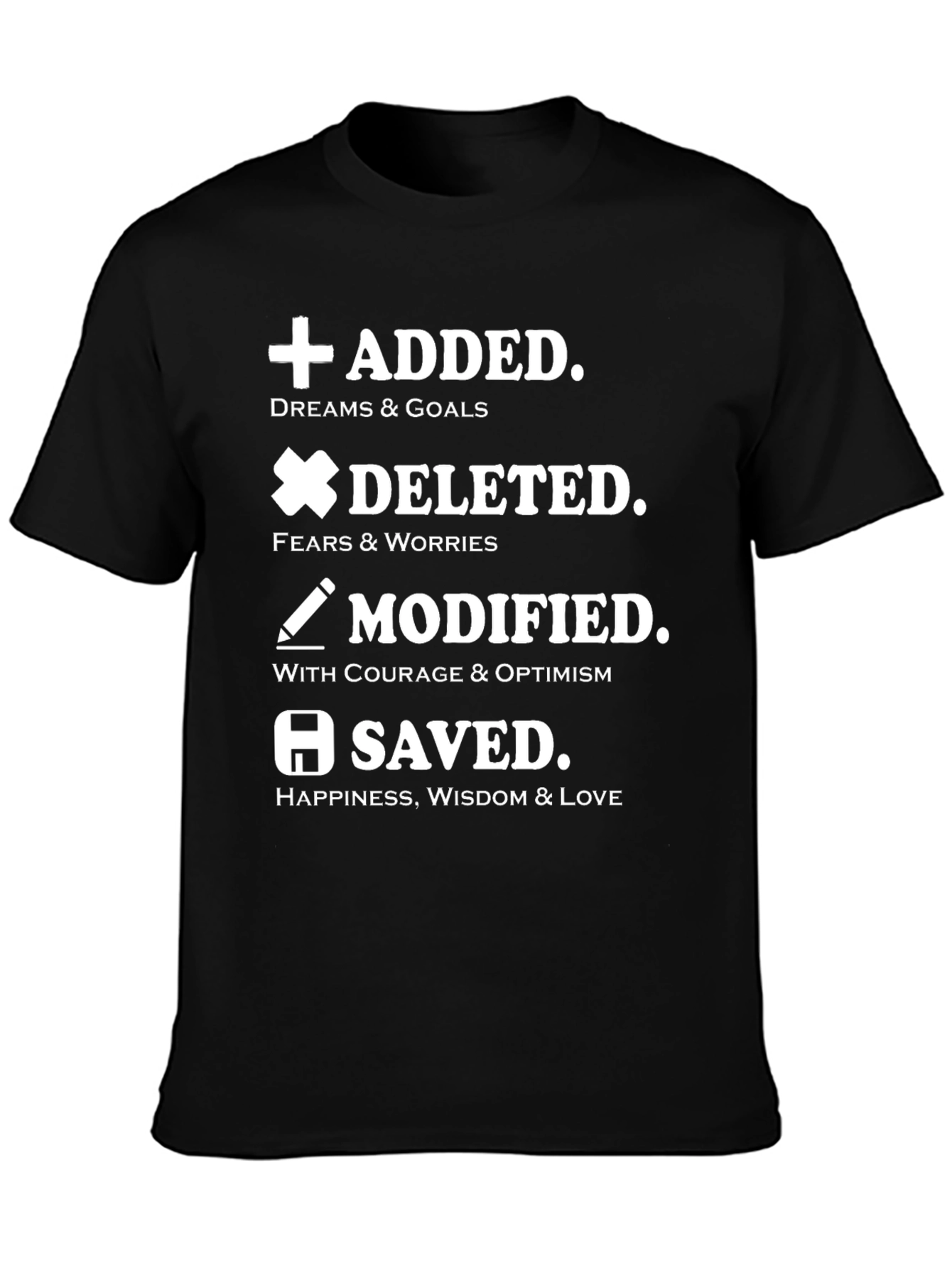 Added Deleted Modified Saved Graphic T-Shirt