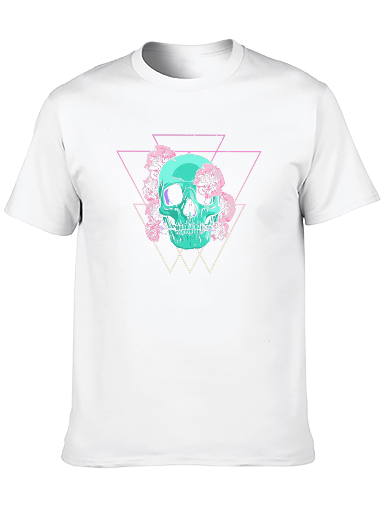 Skull & Flowers Graphic Tee - Edgy Style