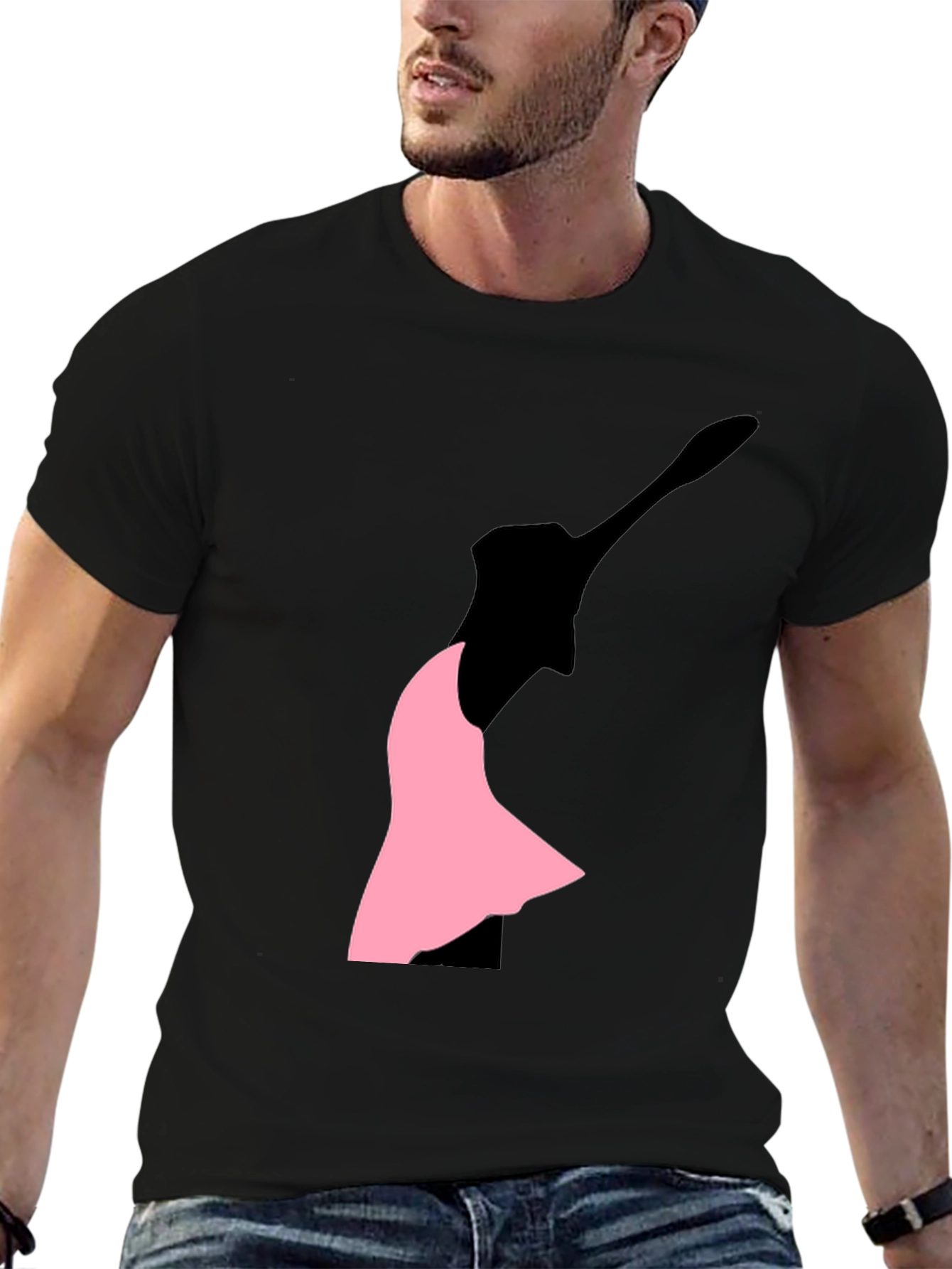 Ballet Silhouette Graphic Tee - Black Cotton Blend