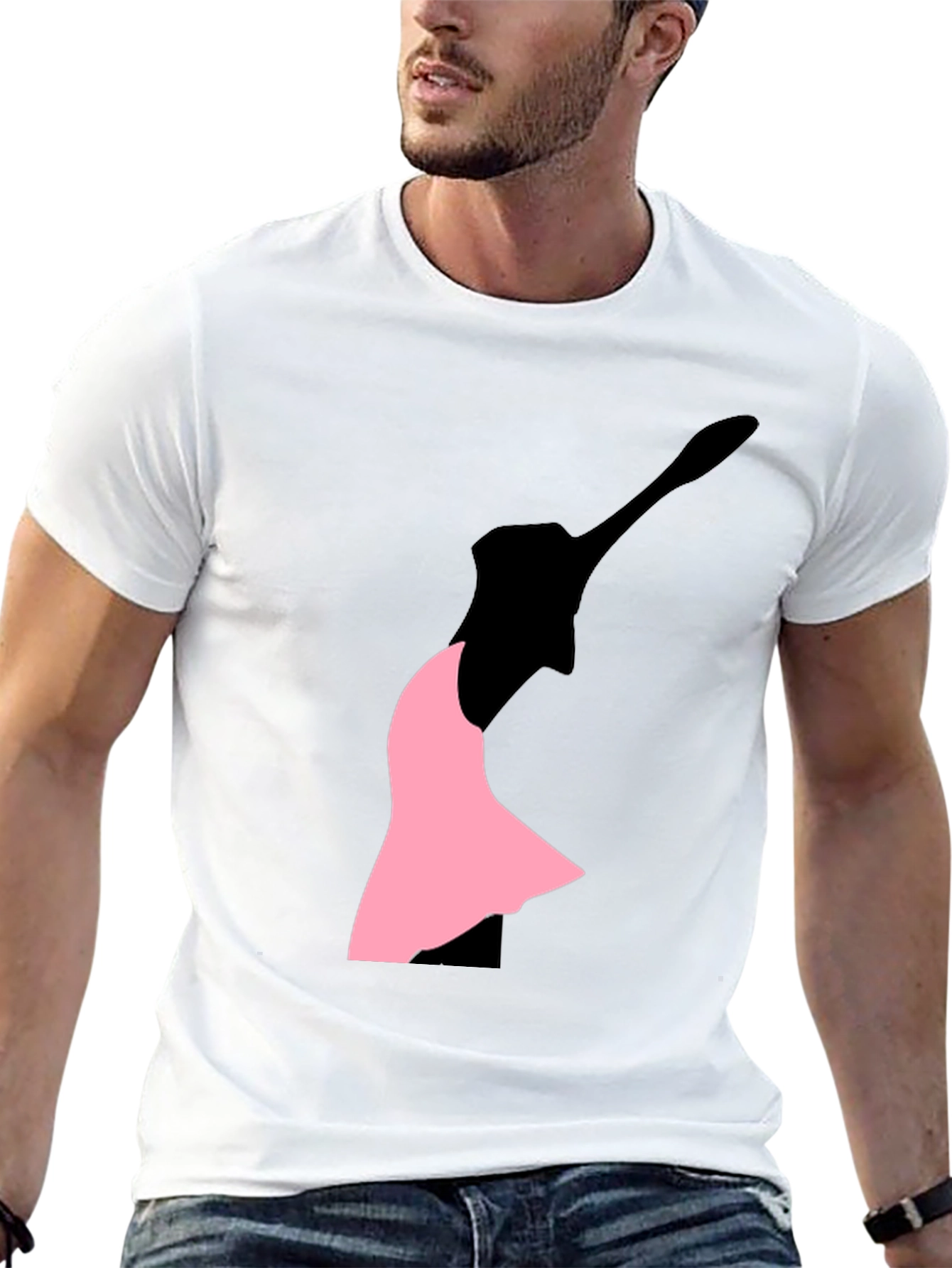 Ballet Silhouette Graphic Tee - Black Cotton Blend