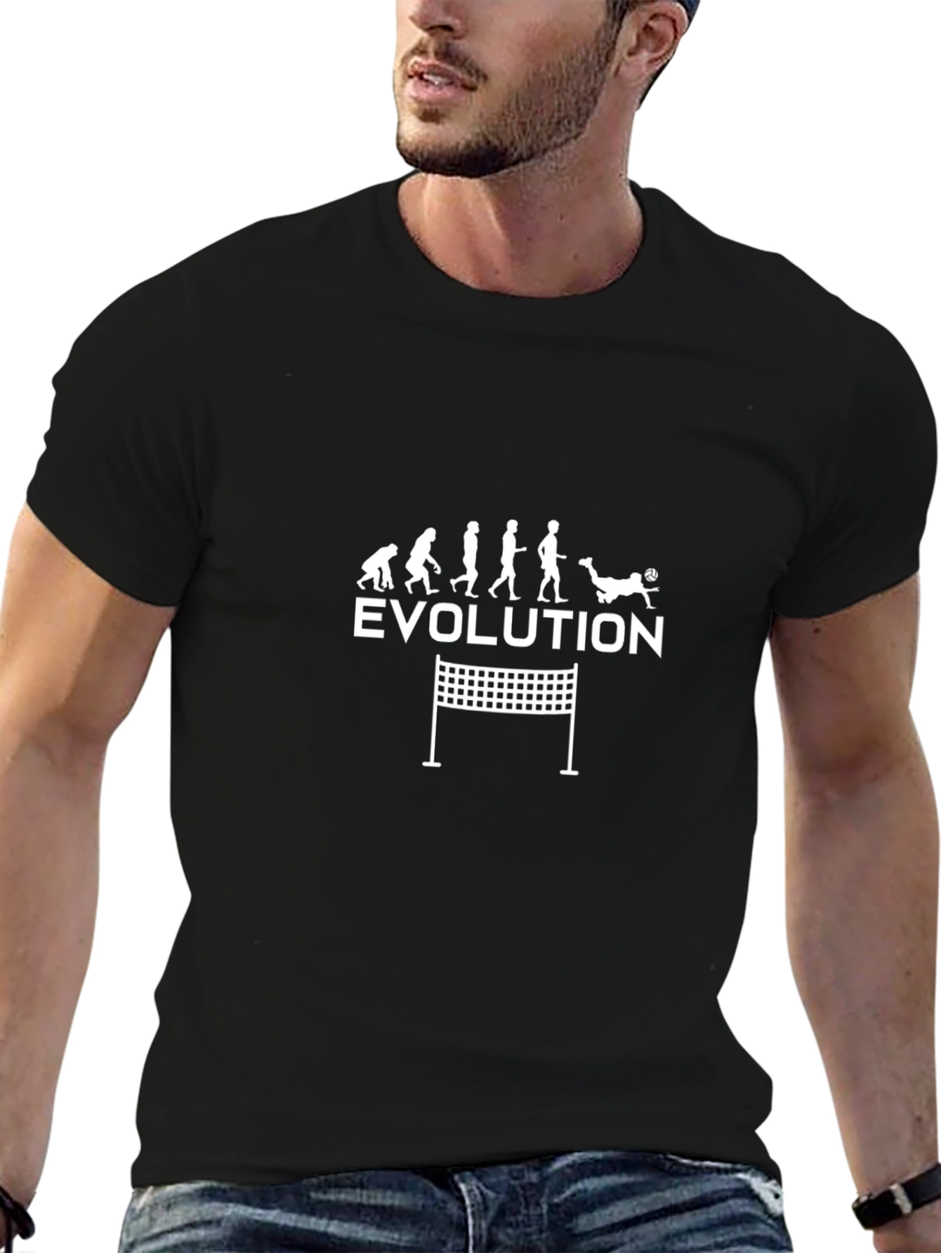 Volleyball Evolution T-Shirt - Black Graphic Tee