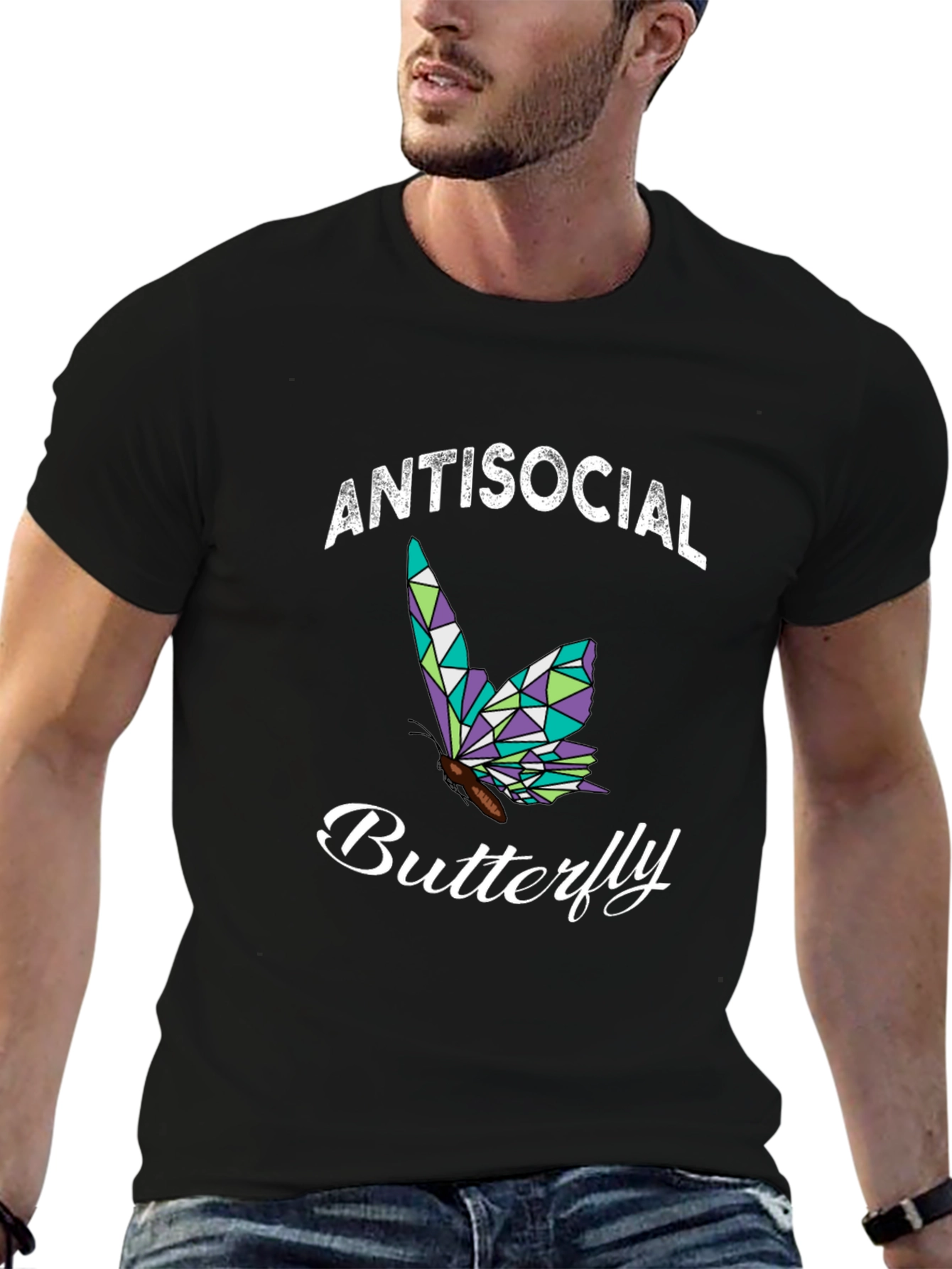 Antisocial Butterfly Graphic T-Shirt