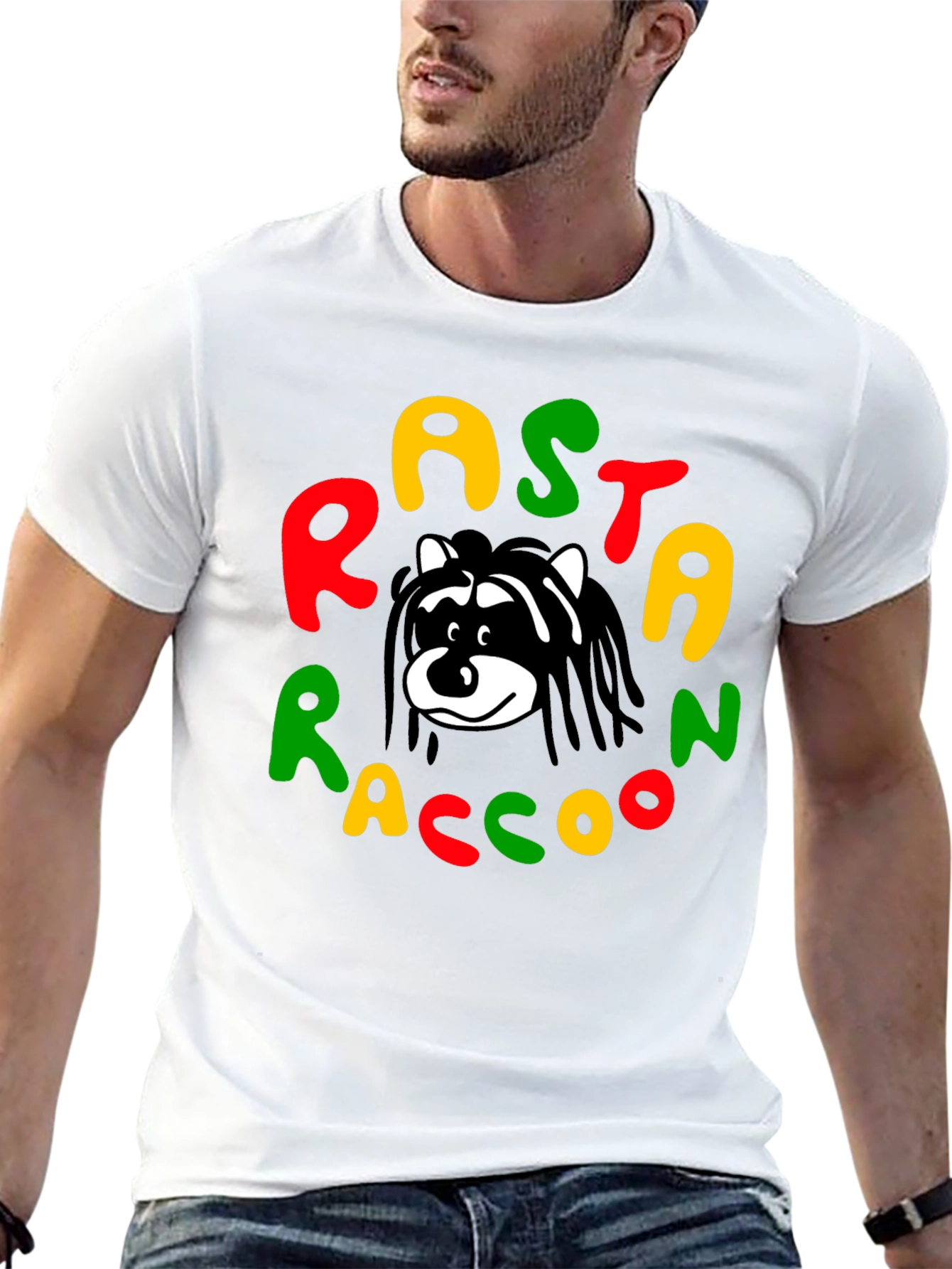 Rasta Raccoon Graphic Tee - Reggae Style
