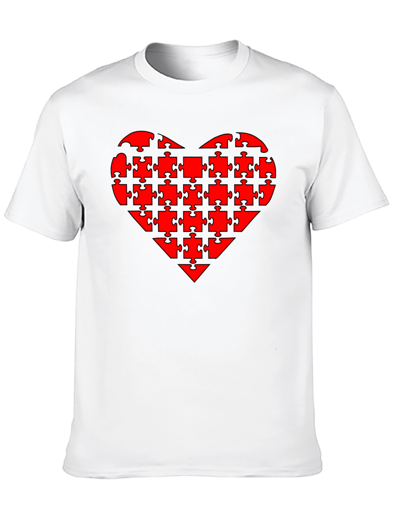 Puzzle Heart Tee - Black Casual T-Shirt