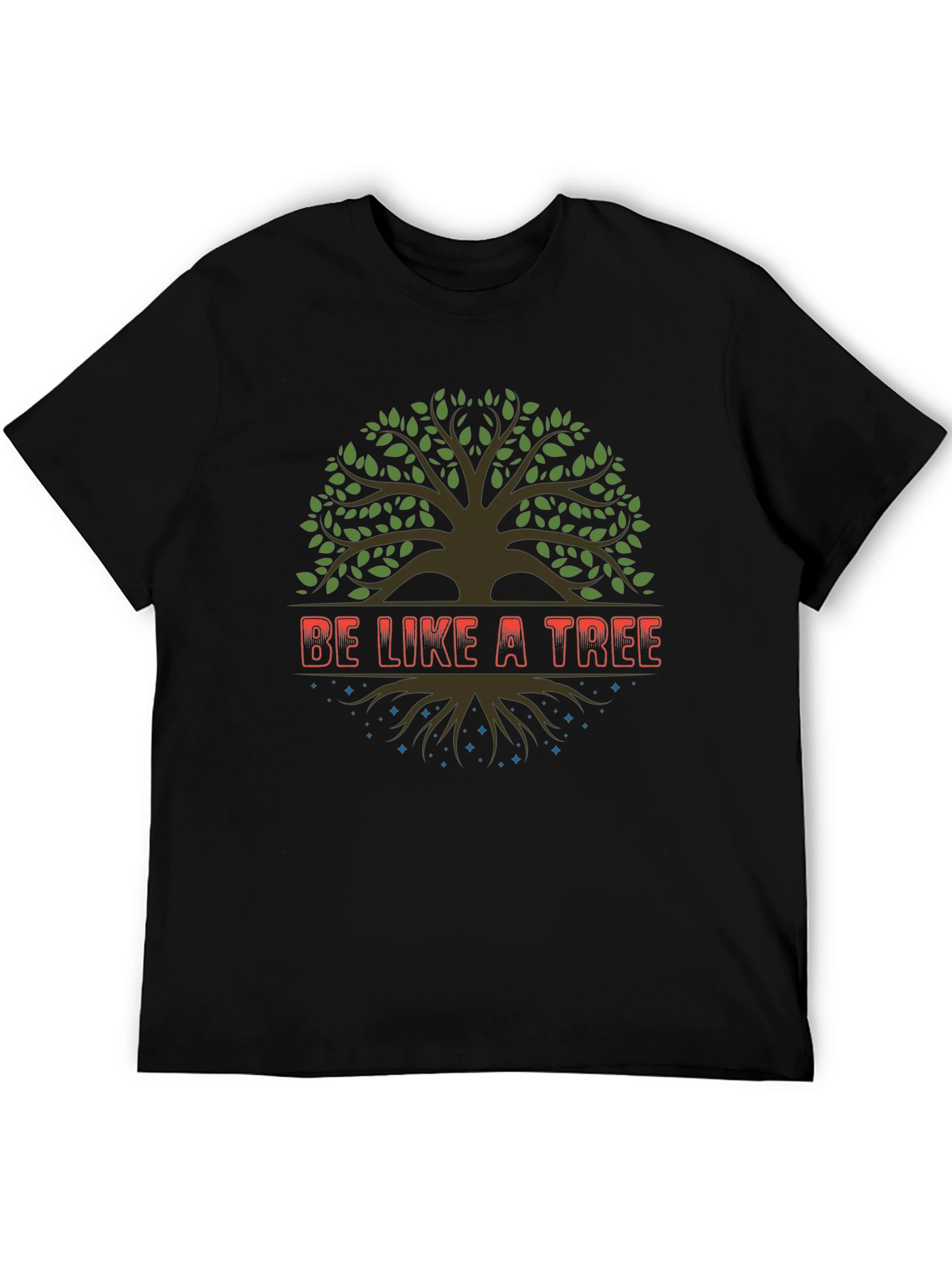 Be Like a Tree Black Graphic Tee