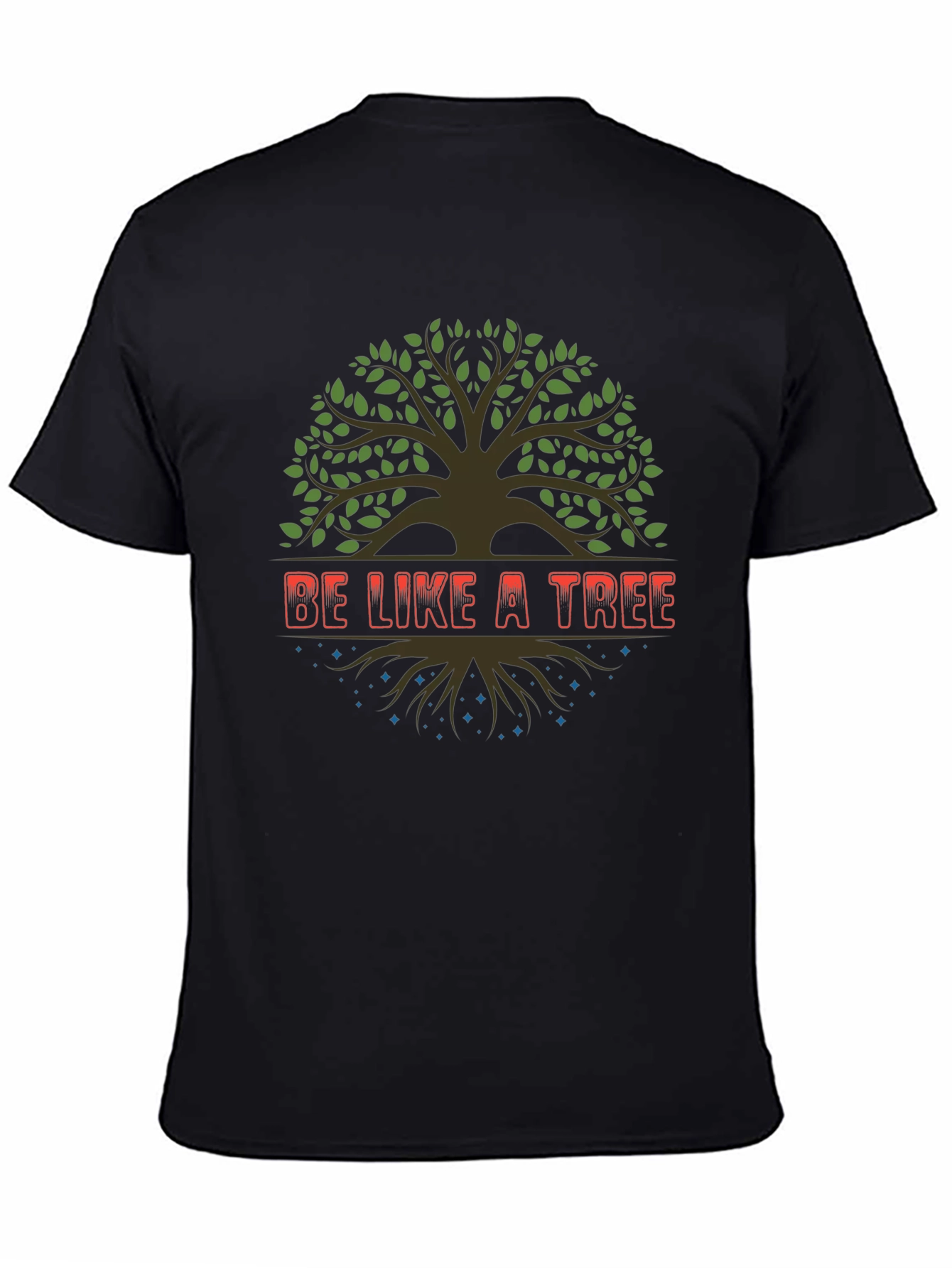 Be Like a Tree Black Graphic Tee