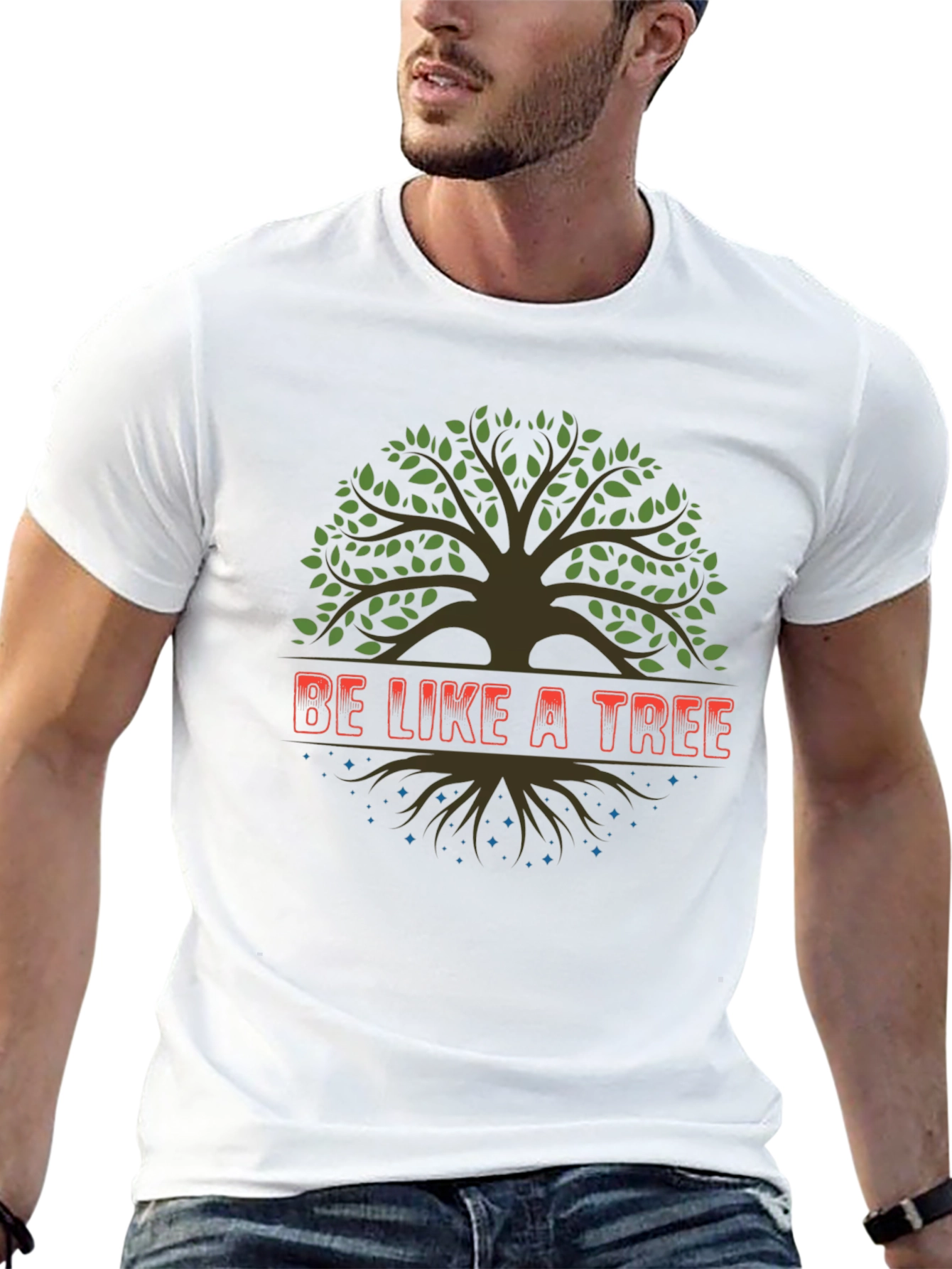 Be Like a Tree Black Graphic Tee