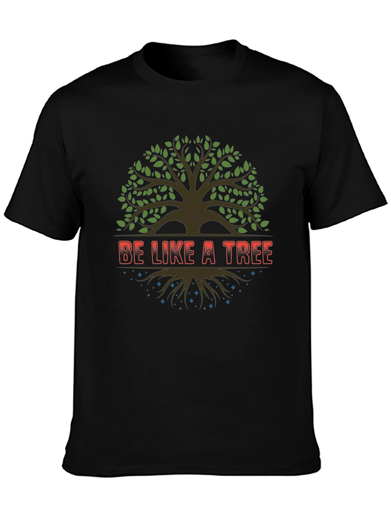 Be Like a Tree Black Graphic Tee