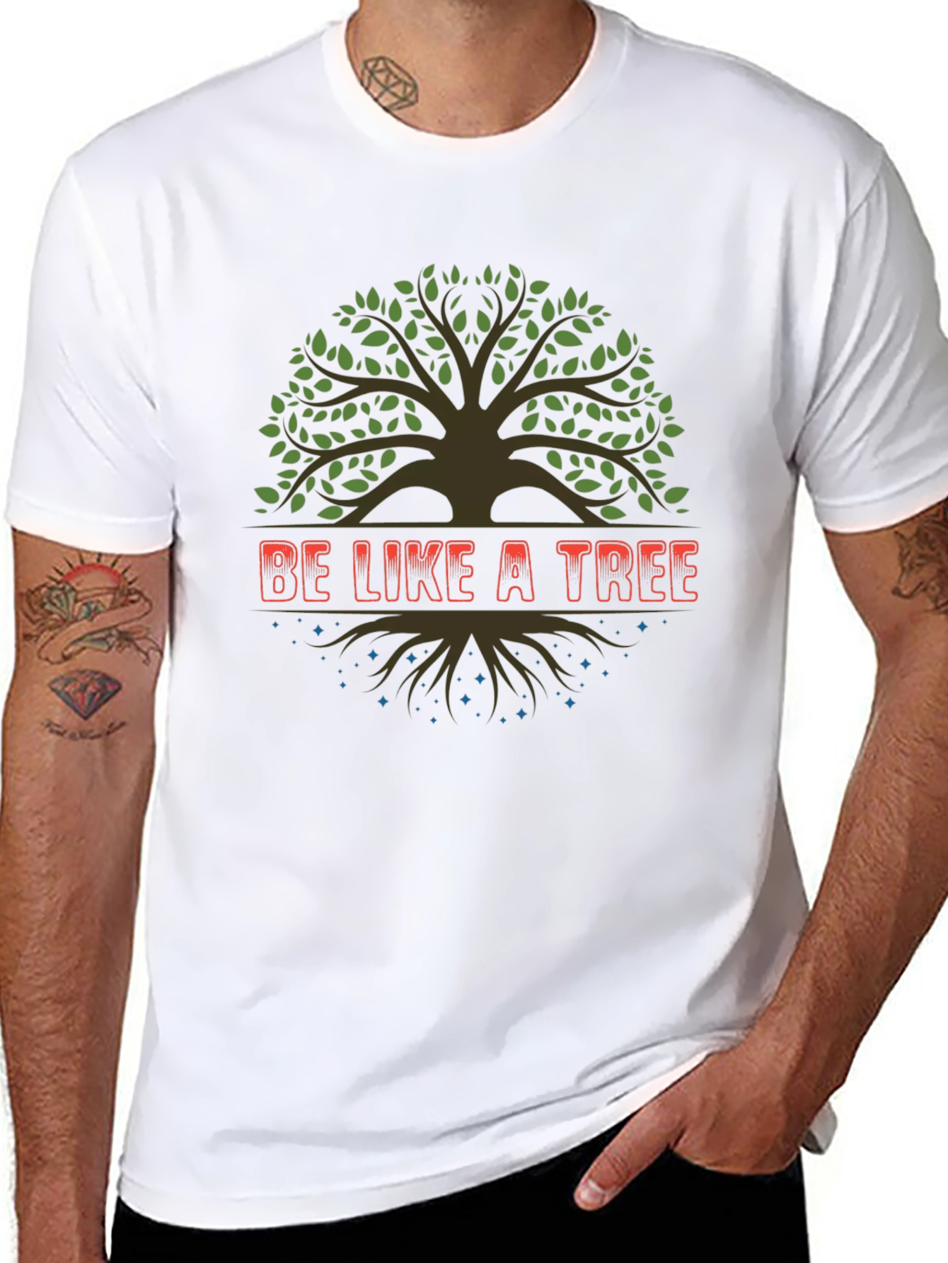 Be Like a Tree Black Graphic Tee