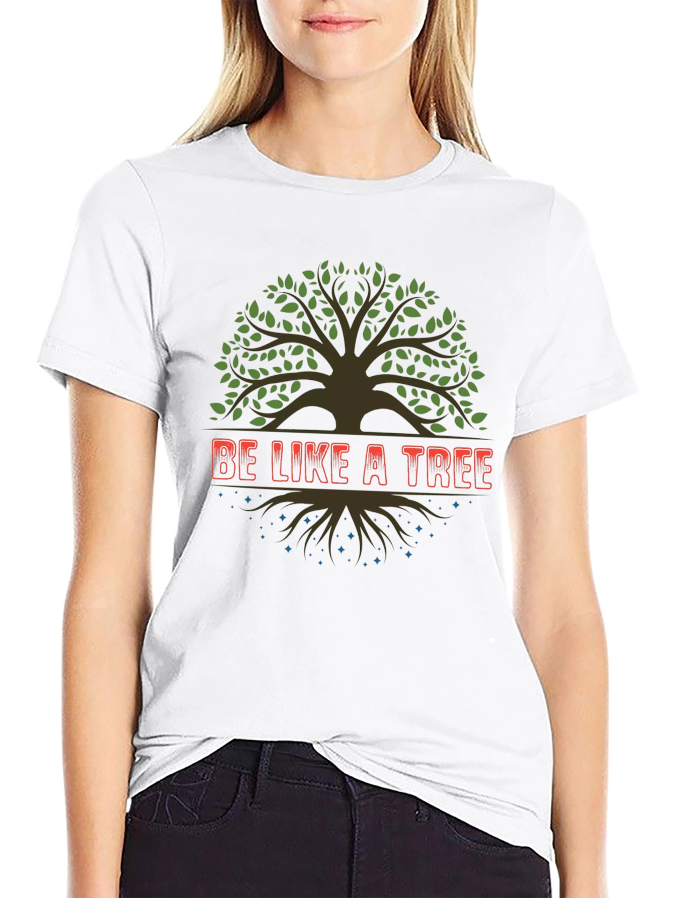 Be Like a Tree Black Graphic Tee