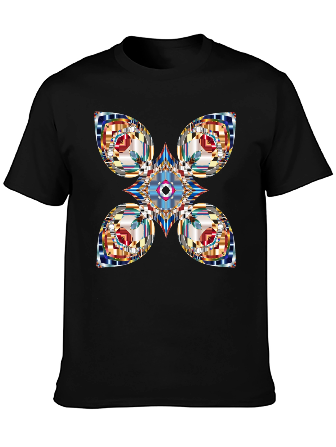 Abstract Geometric Black T-Shirt