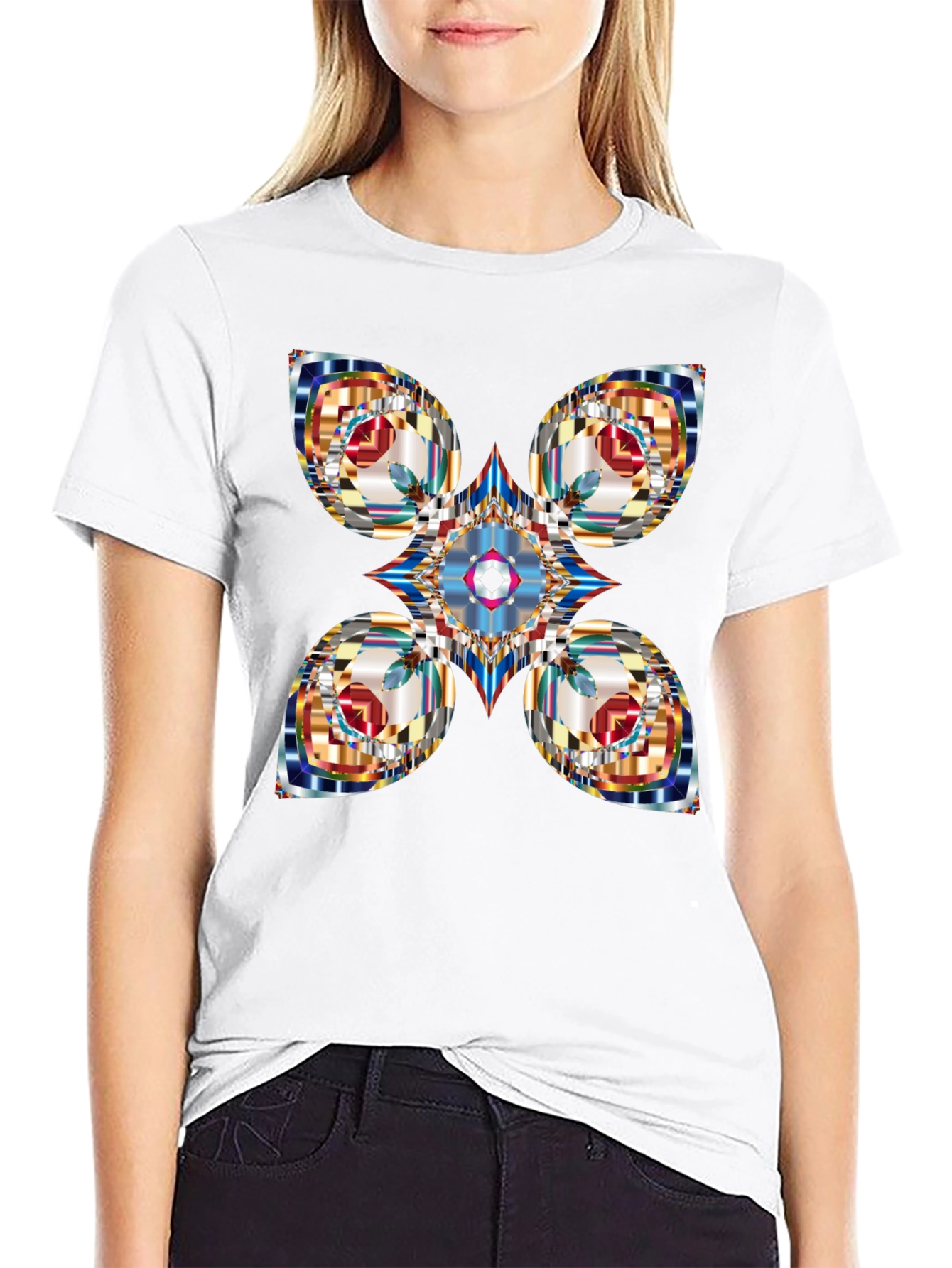 Abstract Geometric Black T-Shirt