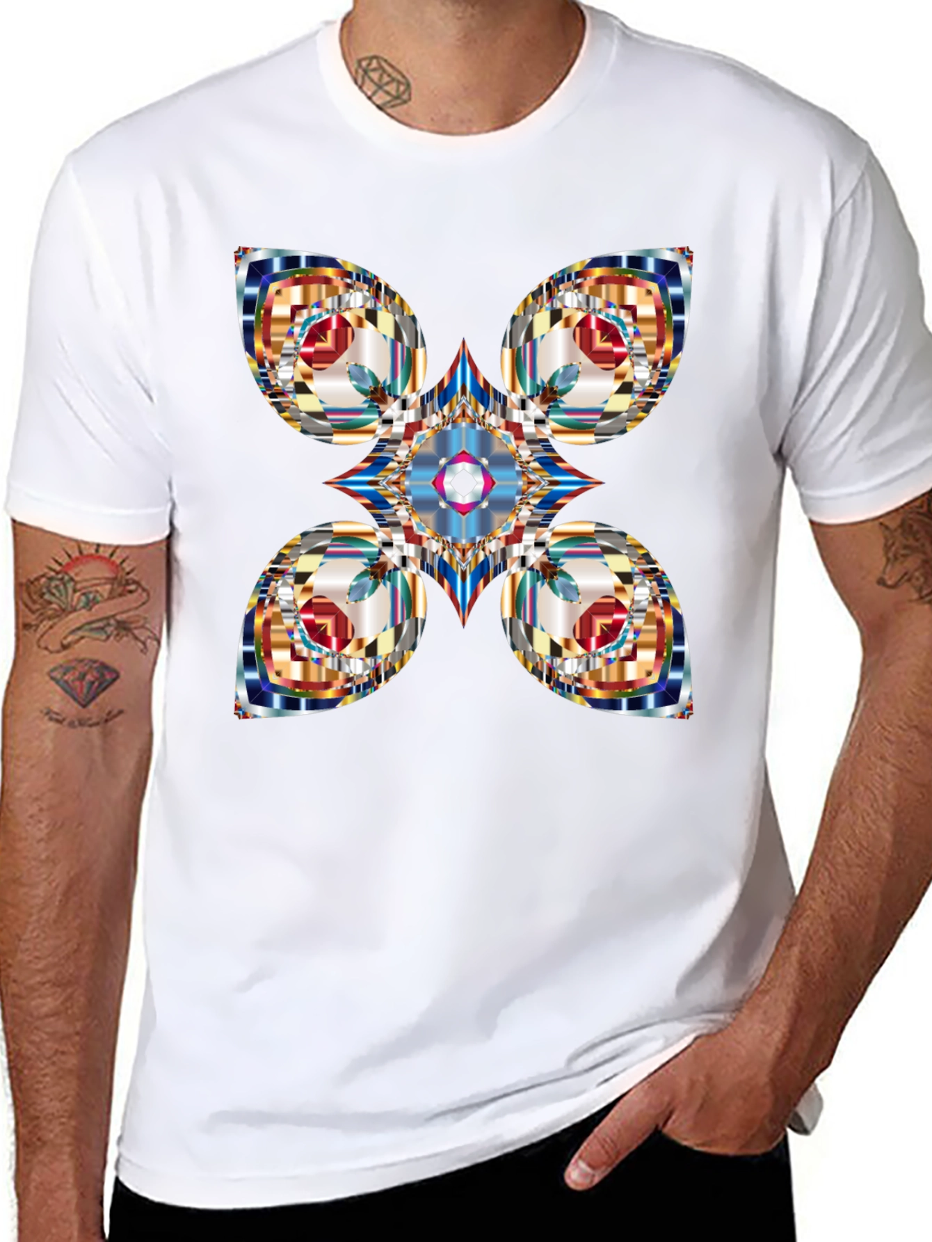 Abstract Geometric Black T-Shirt