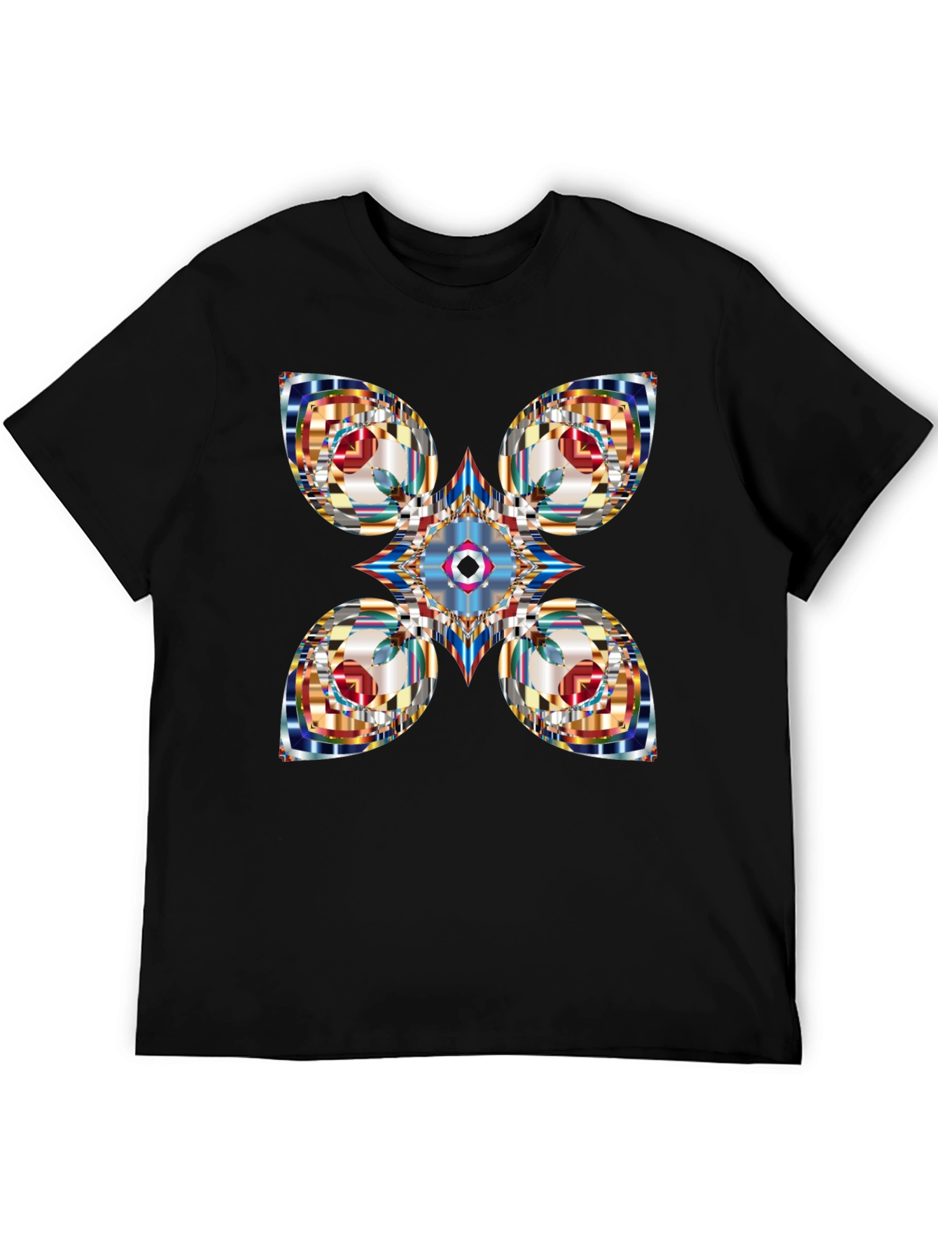 Abstract Geometric Black T-Shirt