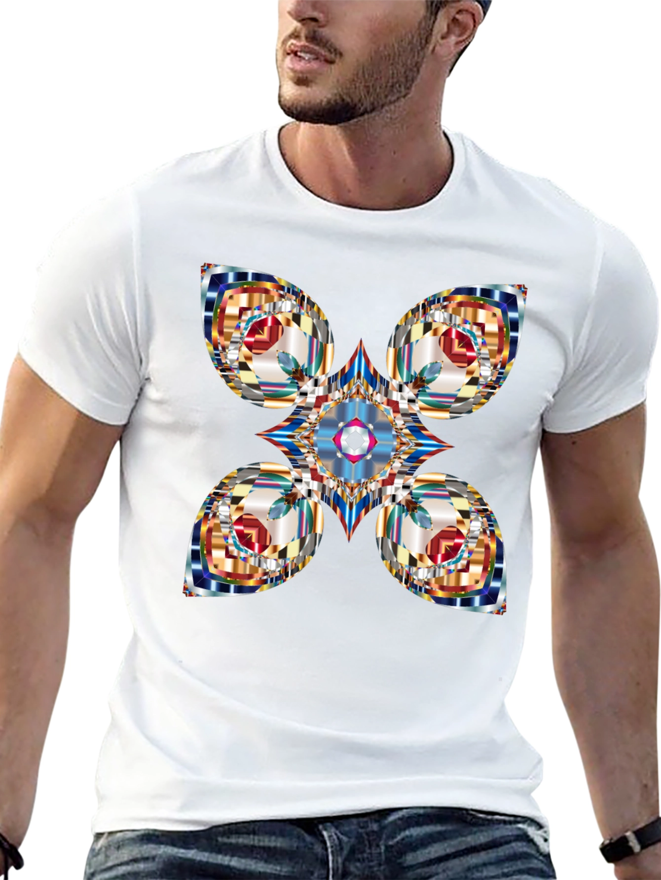 Abstract Geometric Black T-Shirt