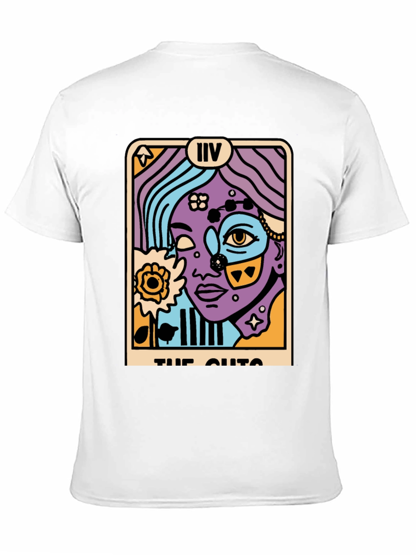 Tarot Card Graphic Print Black T-Shirt