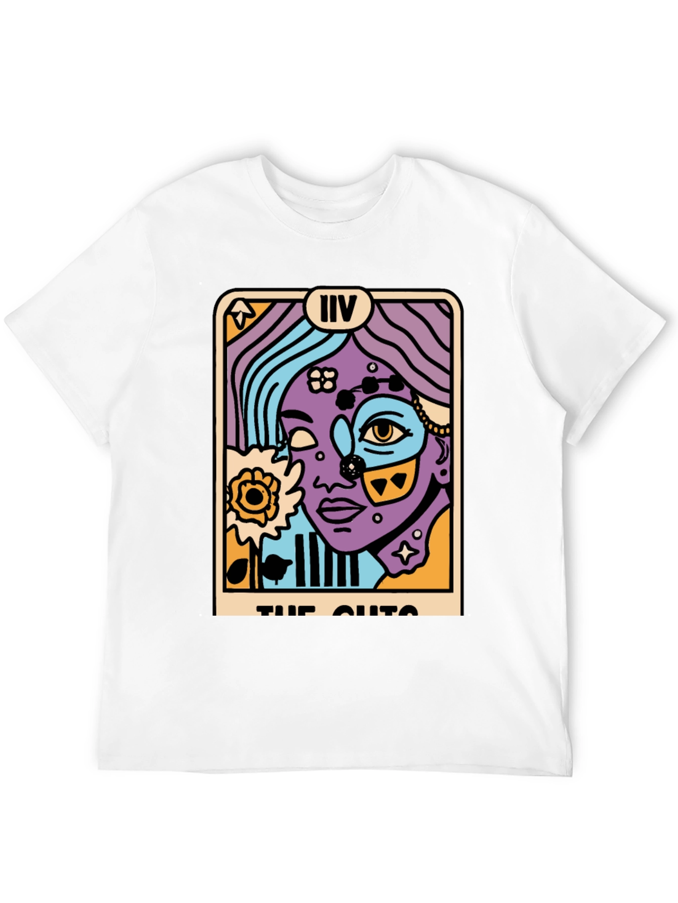 Tarot Card Graphic Print Black T-Shirt