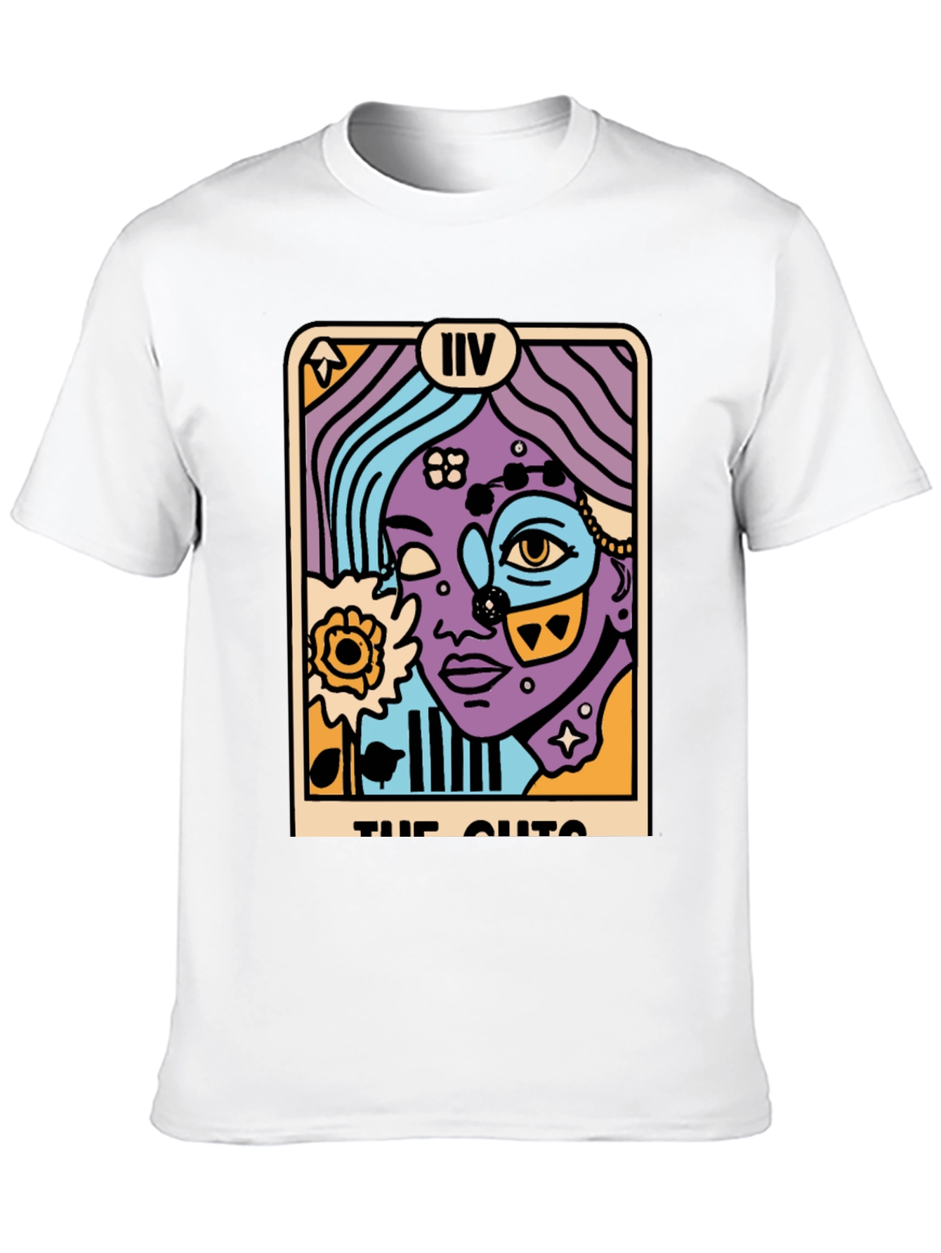 Tarot Card Graphic Print Black T-Shirt