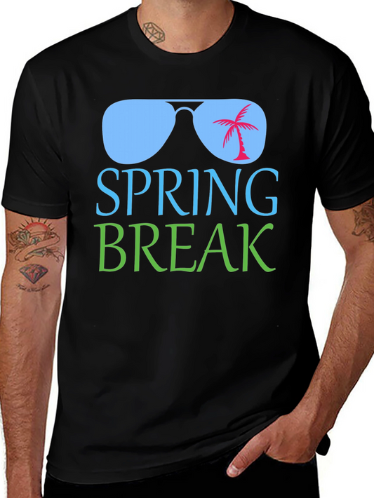 Spring Break Palm Tree Sunglasses Graphic T-Shirt