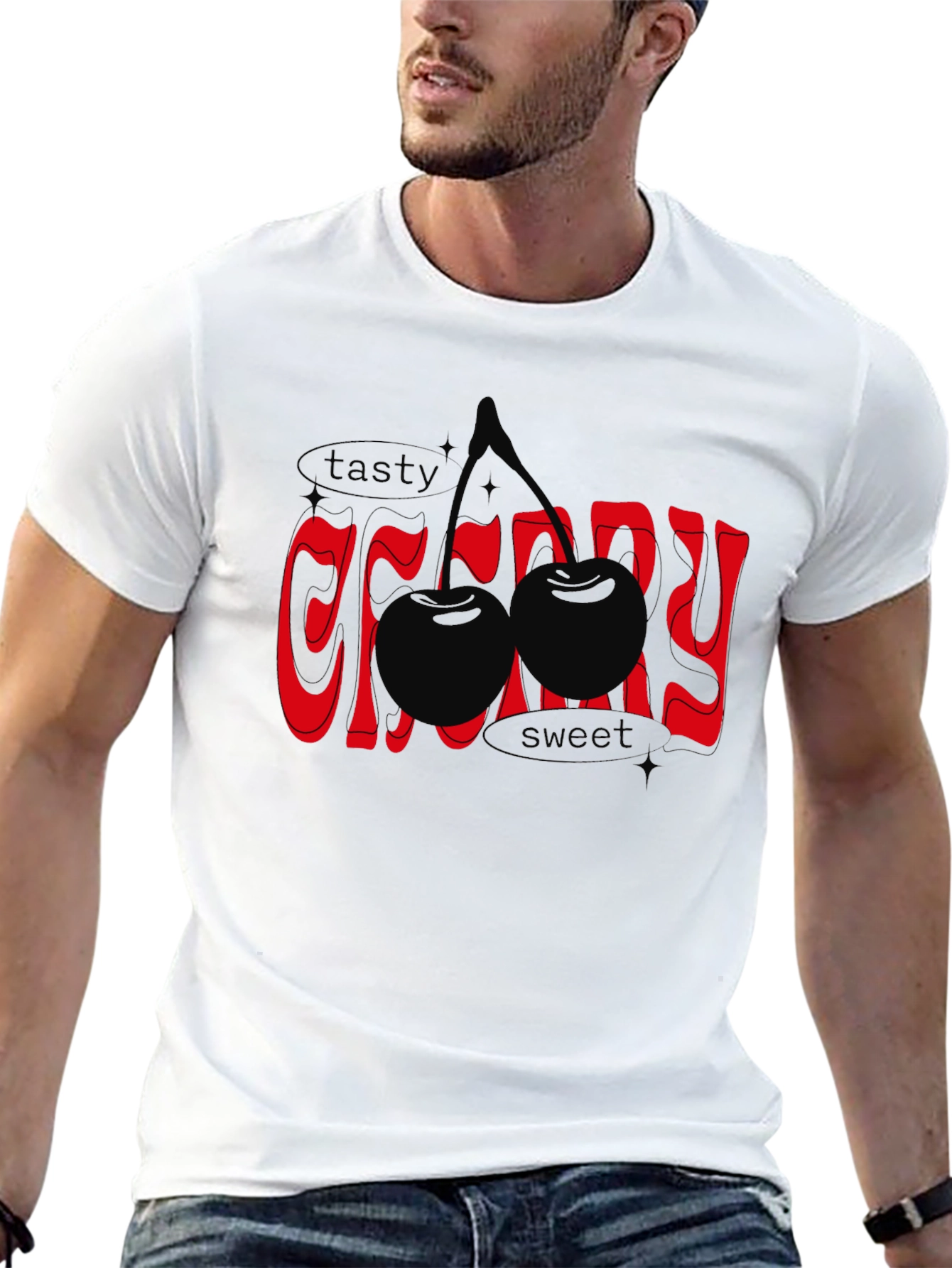 Tasty Cherry Graphic Tee - Unisex Black T-Shirt